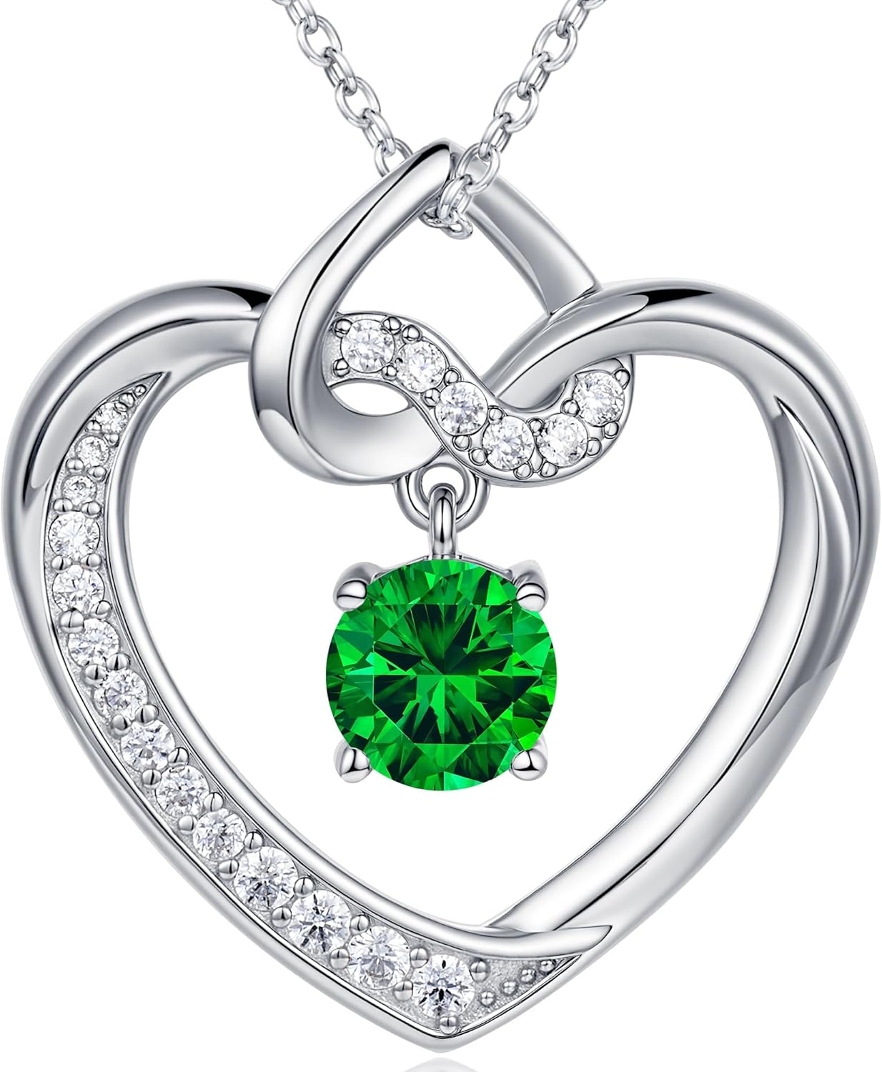 Heart Birthstone Necklaces Gifts for Women Wife, Jewelry for Women Wedding Anniversary Birthday Gifts for Wife Girlfriend Mom Christmas Valentines Gifts S925 Sterling Silver