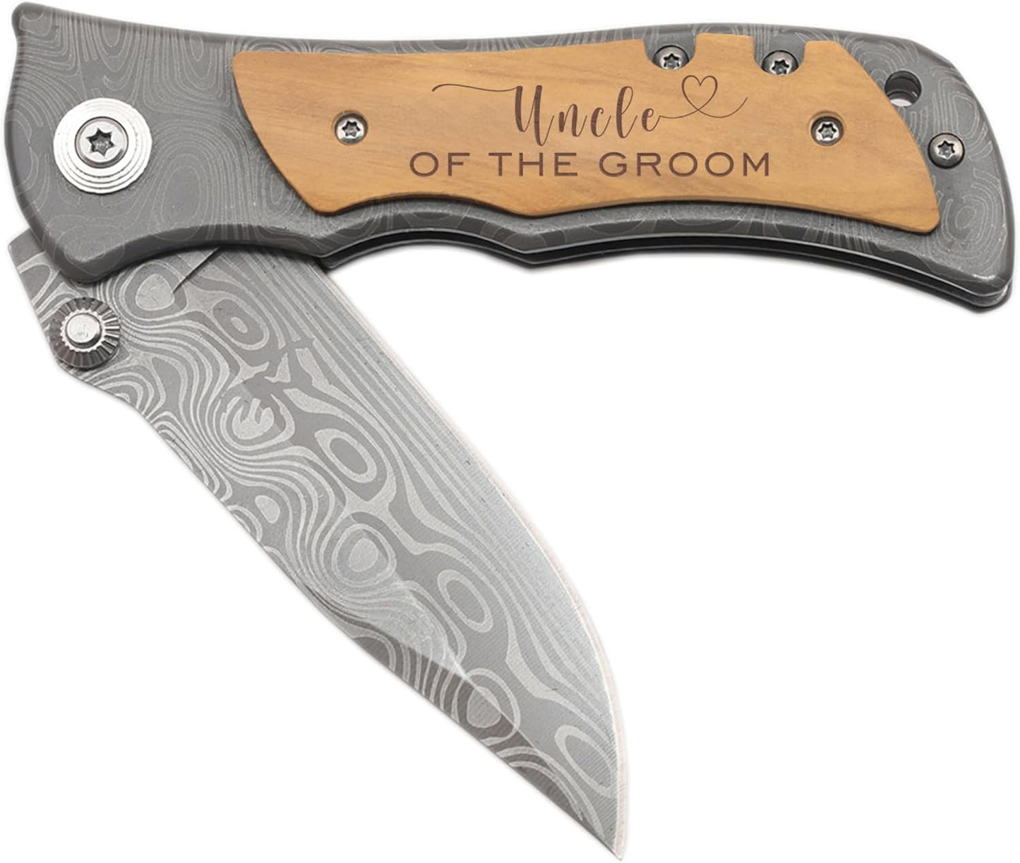 XJF Engraved Pocket Knife Gift for Uncle of The Groom, Wedding Gift for Uncle of The Groom from Groom Bride, Birthday, Father's Day Gifts from Niece Nephew