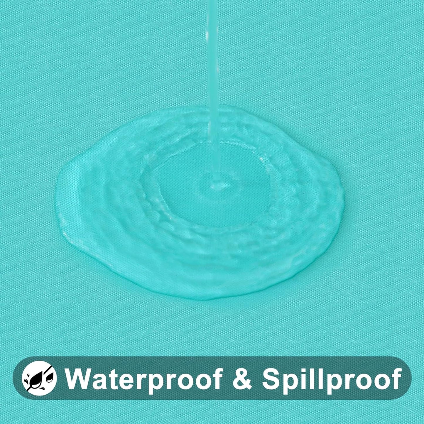 Smiry Rectangle Tablecloth, Elastic Fitted Flannel Backed Vinyl Tablecloths for 8ft Folding Tables, Waterproof Wipeable Table Covers for Indoor, Outdoor, Picnic and Camping (Teal, 30"x96")