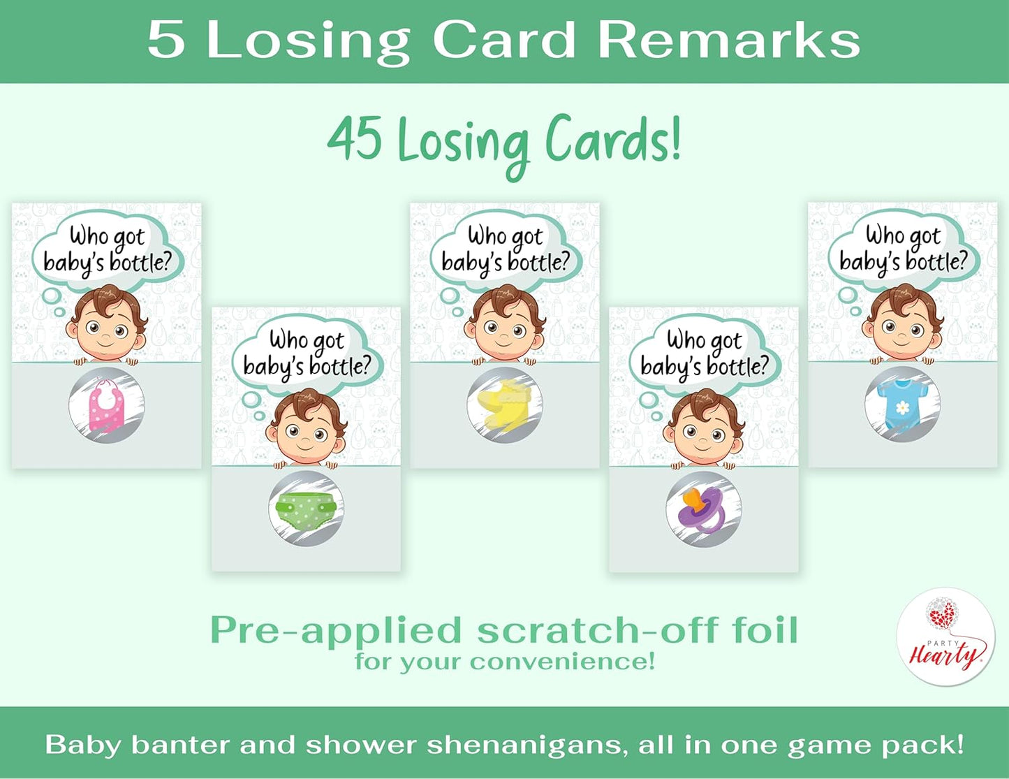 Party Hearty Baby Shower Games for Girl and Boy, 40 Emoji Scratch Off Lottery Tickets, Baby Games Ideas, Scratch Off Game