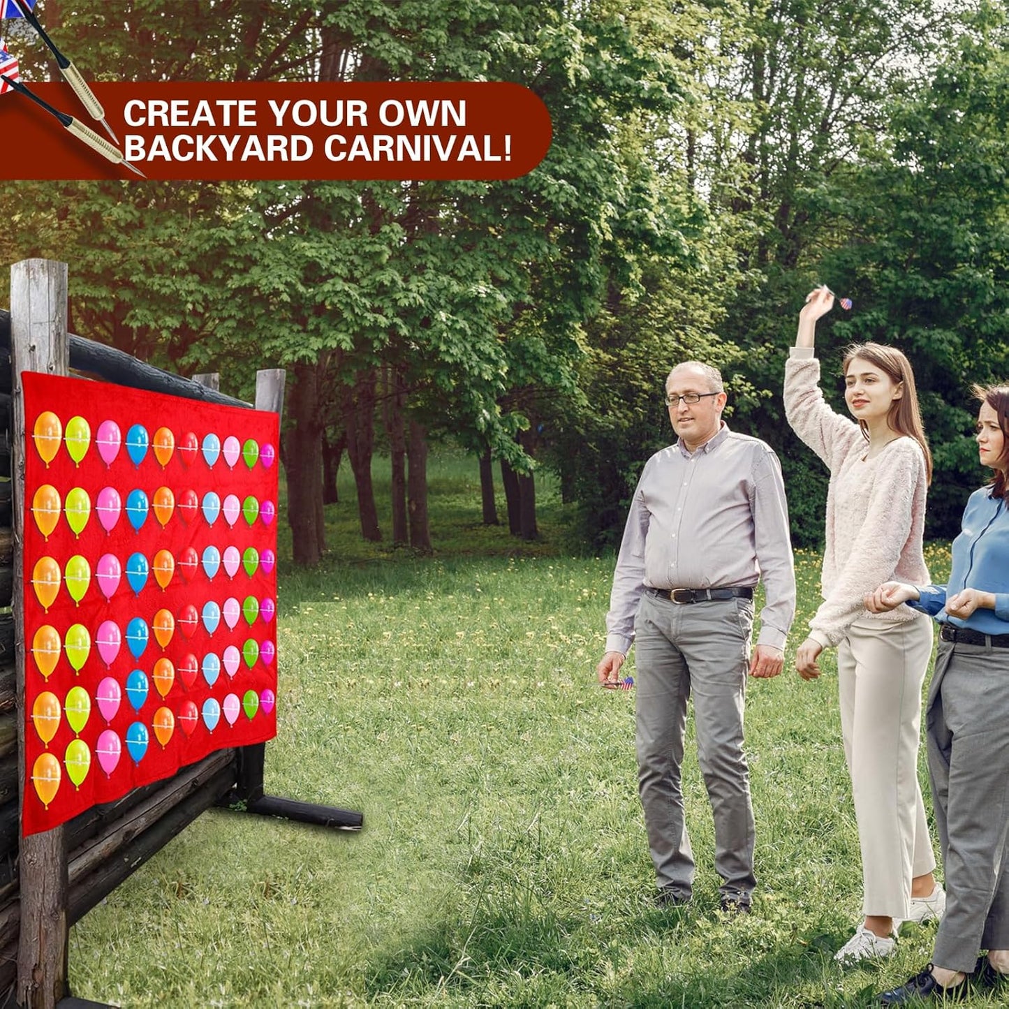 Balloon Darts Carnival Game, Carnival Game Set with 2 Darts & 500 Balloons, Indoor or Outdoor Activity for Family Fun, Birthdays, Parties
