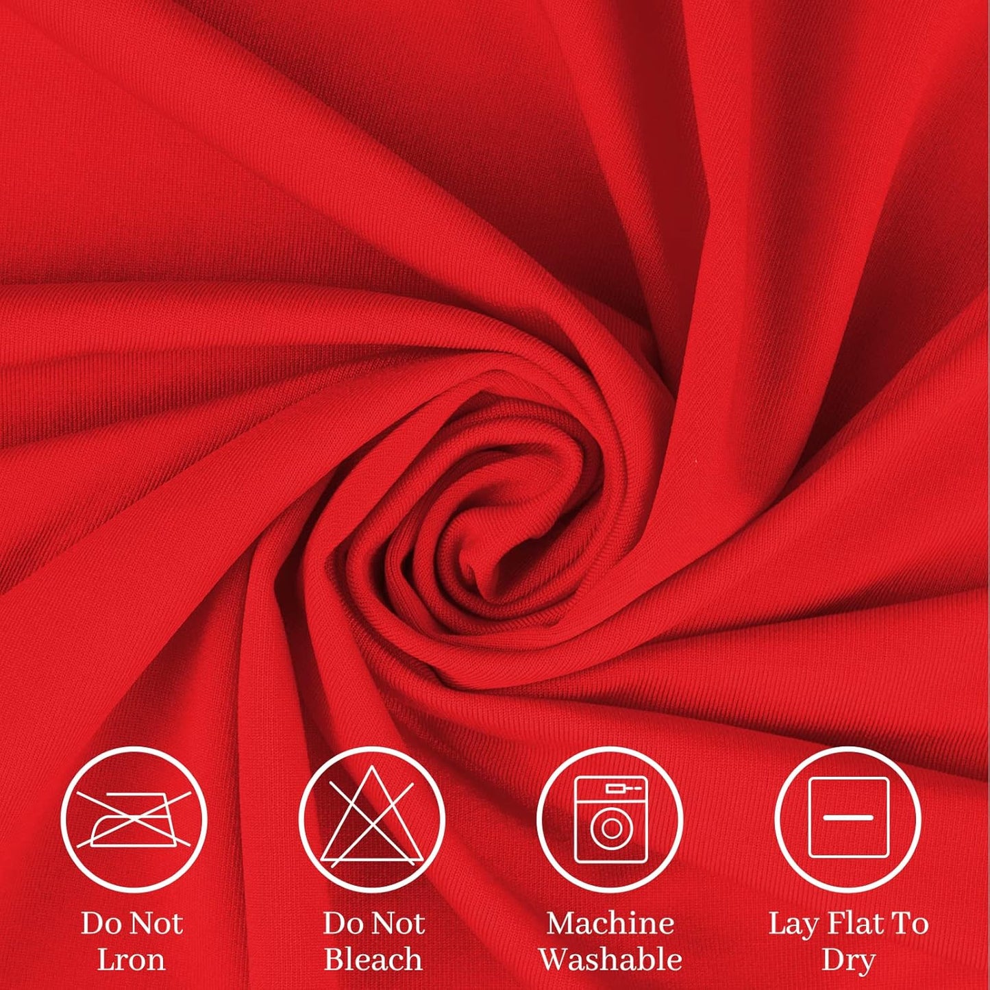 Spandex Table Cover 6 ft. Fitted Polyester Tablecloth Stretch Table Cover Table Topper Open Back - Red