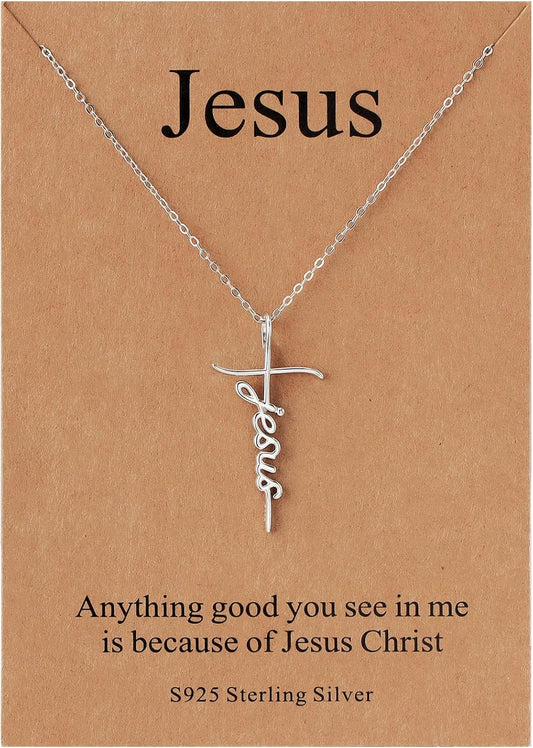 Lcherry Faith Cross Pendant Necklace for Women Religious Christian Jewelry Mother's Day Gifts for Women