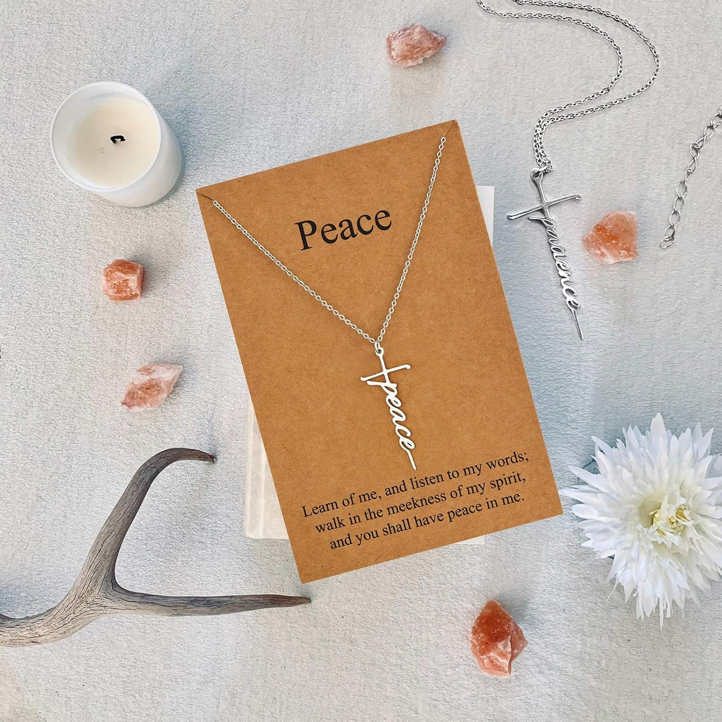 Lcherry Faith Cross Pendant Necklace for Women Religious Christian Jewelry Mother's Day Gifts for Women