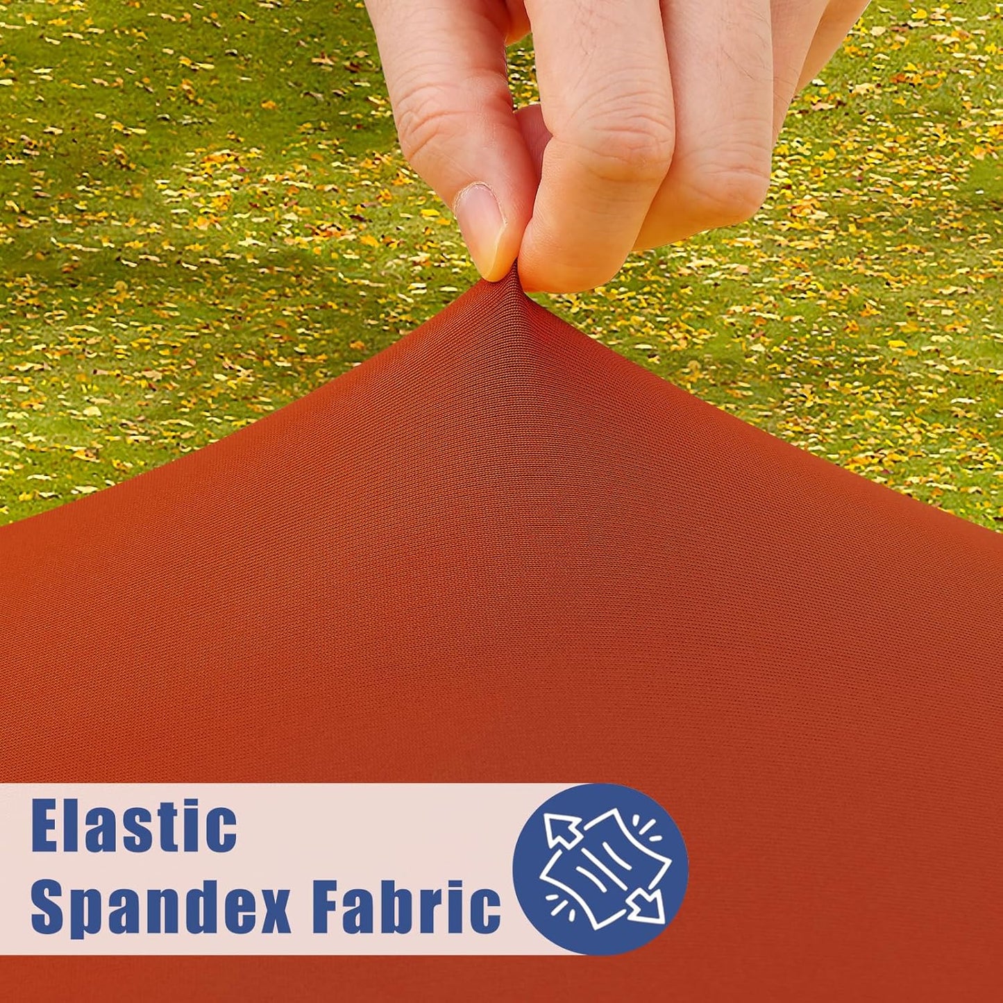 Spandex 4 Foot Rectangle Table Cloth 2 Pack, Elastic Fitted Tablecloths for Picnic, Stretch Washable Patio Table Cover for Outdoor, Camping, Banquet and Parties (Rust, 30"x48")