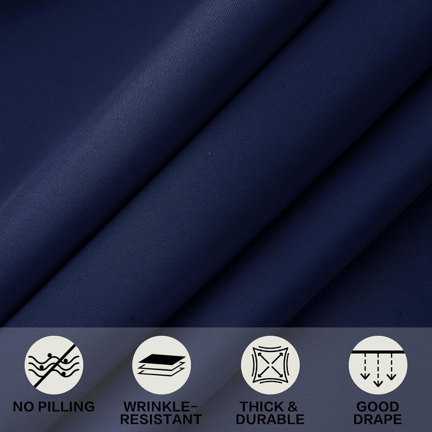 4ft Navy Blue Stretch Tablecloth for Rectangular Tables - Flared Wrap Design, Waterproof, Wrinkle-Resistant, Washable - Ideal for Weddings, Parties, Banquets & Table Protection