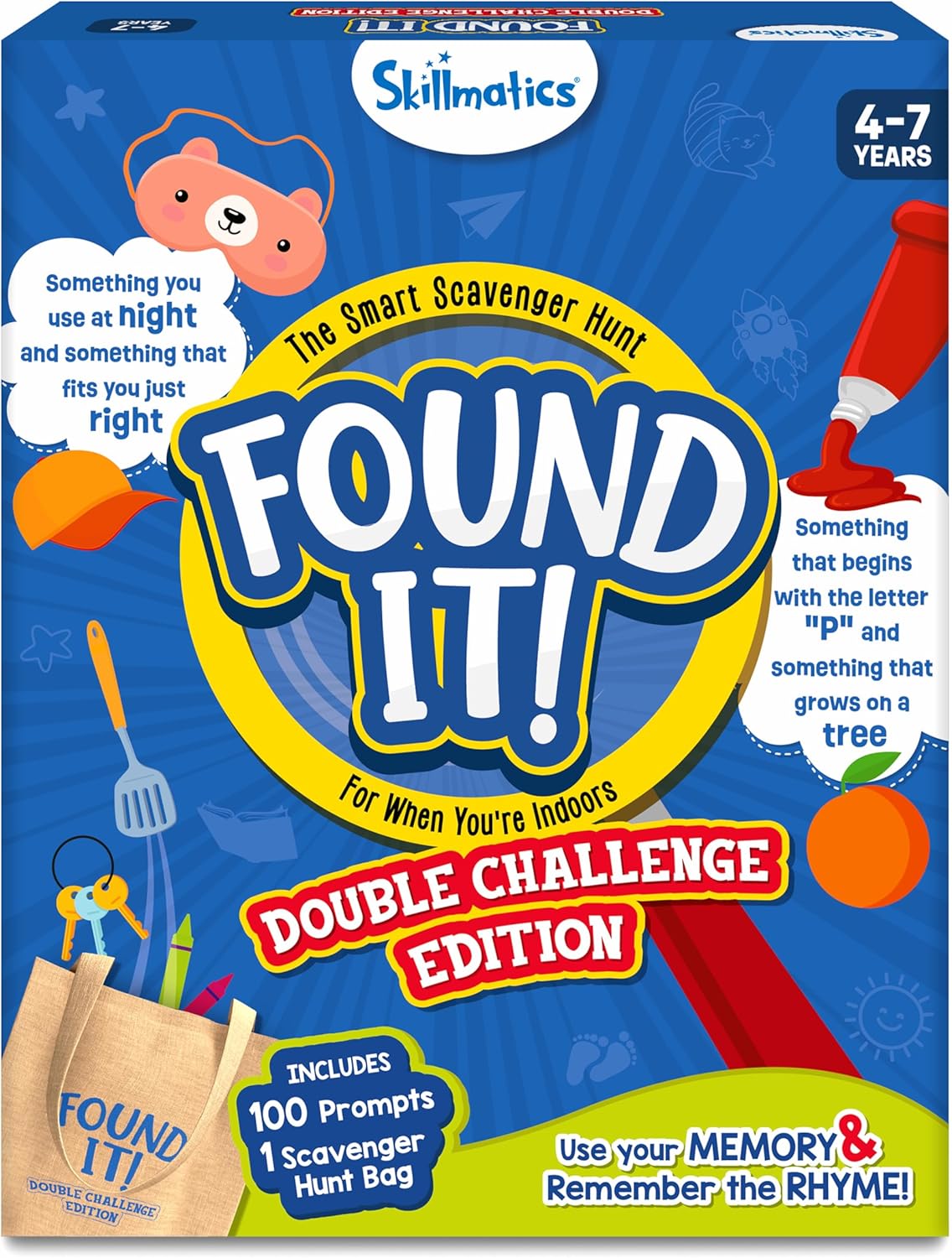 Skillmatics Indoor Scavenger Hunt Card Game - Found It Double Challenge, Learning Toys, Educational, Gifts for Kids, Boys, Girls and Families, for Ages 4, 5, 6, 7, Perfect for Home, School, Playdates