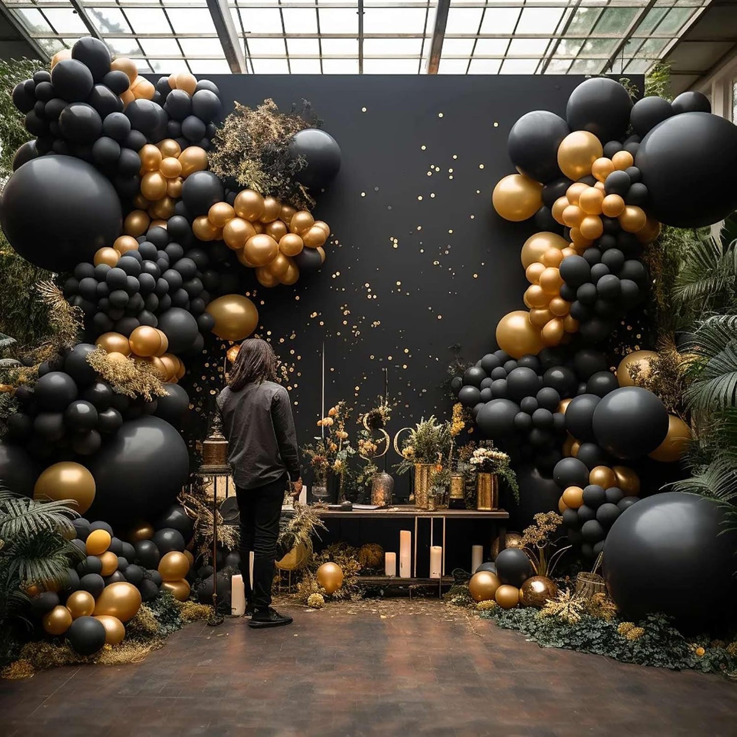 KALOR 12 Inch Black Balloons, 50 Pcs Latex Helium Balloons for Kid's Birthday Party, Baby Shower, Wedding, Graduate Party Decorations