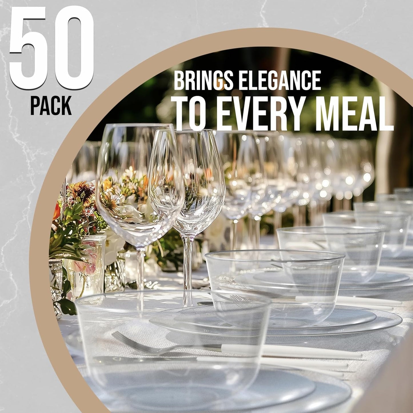 Trendables Plastic Bowls Disposable Bowls 24 Oz Set Of 50 Clear Modern Plastic Serving Bowls Perfect For Parties And Events