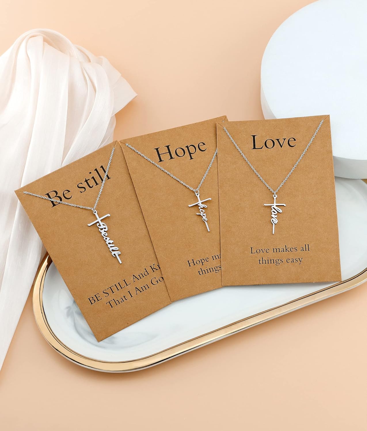 Lcherry Faith Cross Pendant Necklace for Women Religious Christian Jewelry Mother's Day Gifts for Women