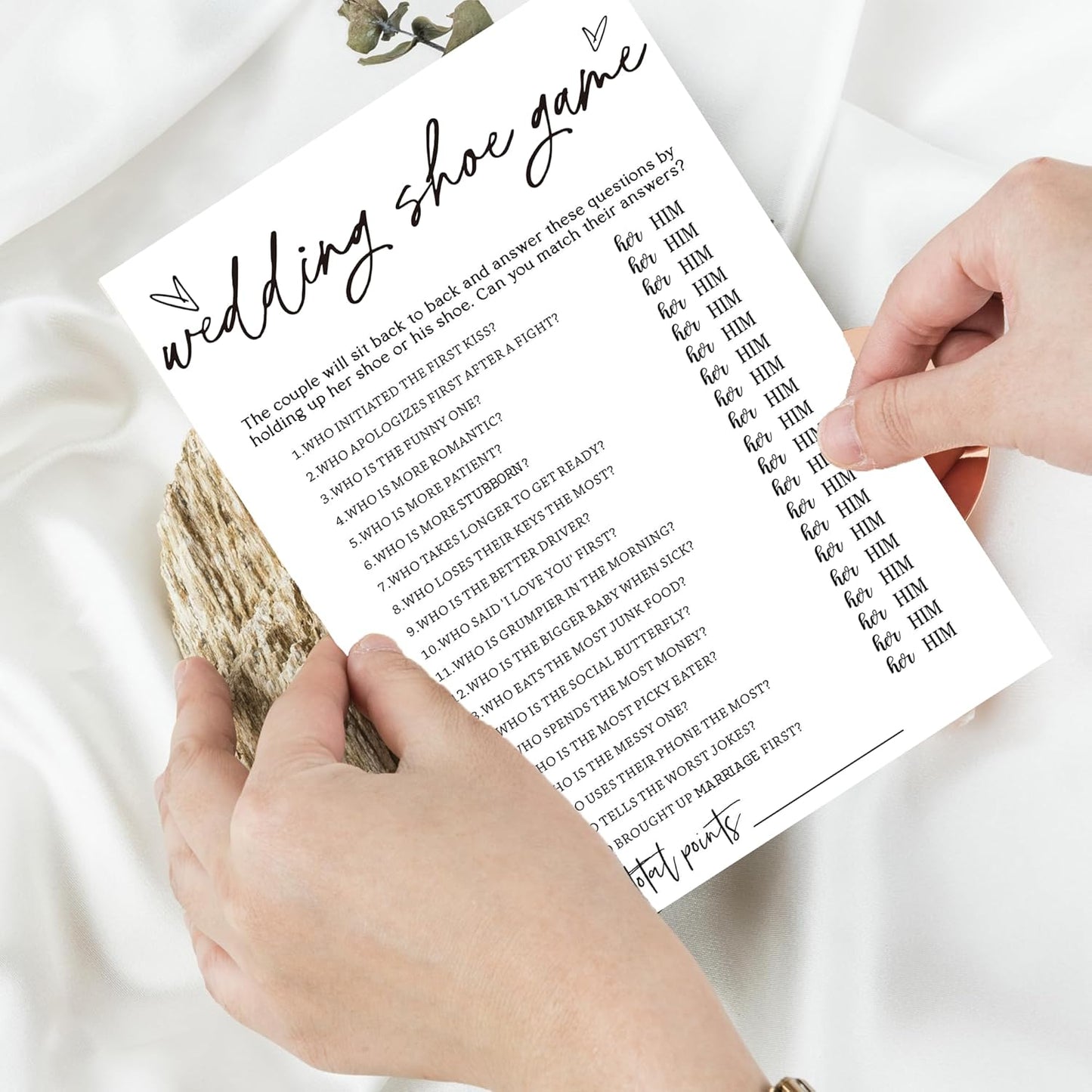 Bridal Shower Games 25 Guests, Engagement Party Wedding Games for Guests, Minimalist White Wedding Party Supplies - A04-2