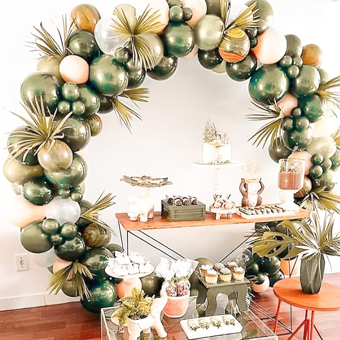 PartyWoo Metallic Camo Dark Forest Hunter Green Balloons 50 pcs 12 Inch Green Balloons for Graduation Wedding Birthday Boho Neutral Color Party Decorations Green-G126