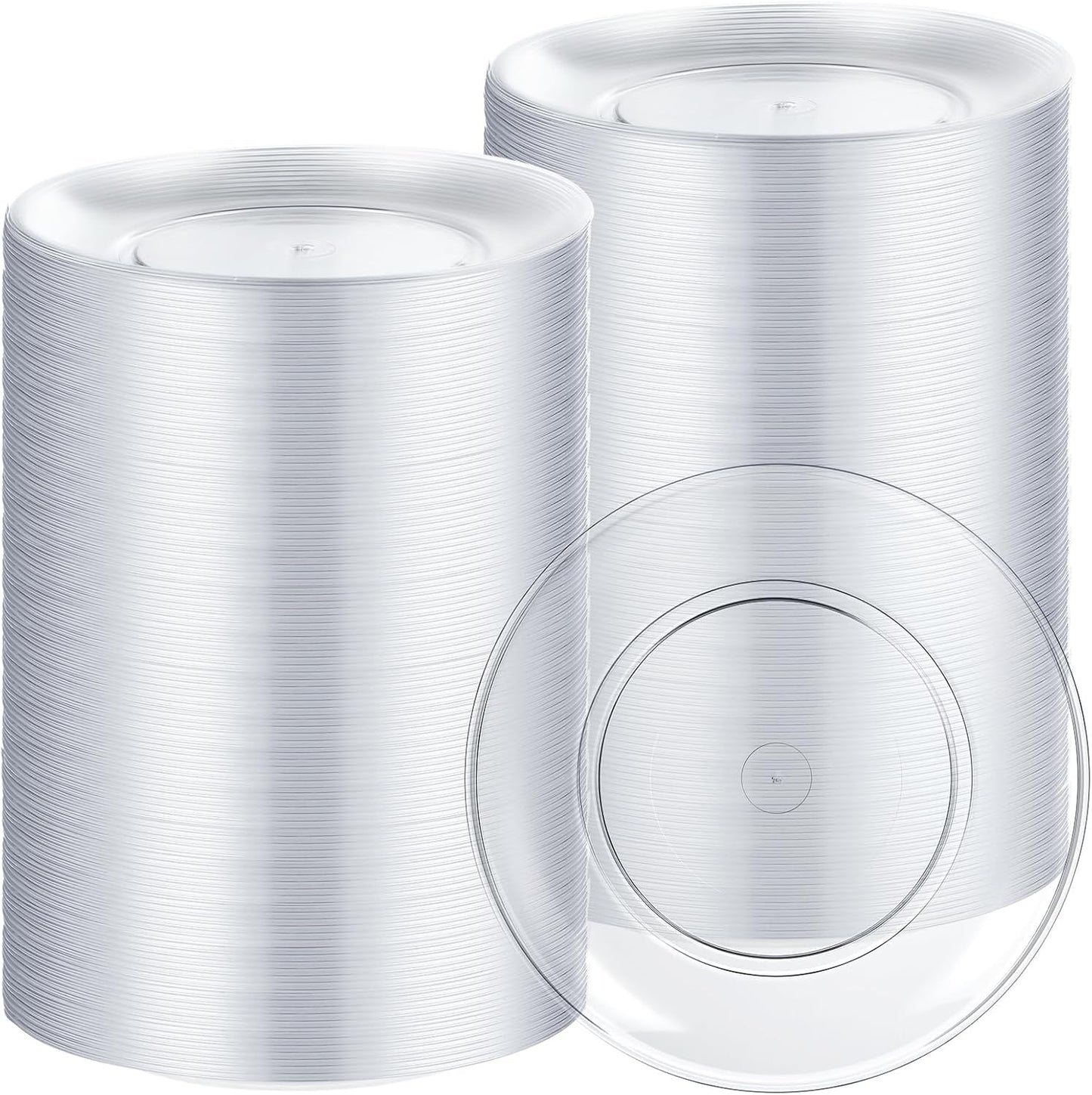 Mimorou 300 Pcs Clear Plastic Dessert Plates 5.5 Inch Disposable Cake Plates Small Party Dishes Bulk Clear Round Dishes for Wedding Dinner Appetizers BBQ Travel Catering Events