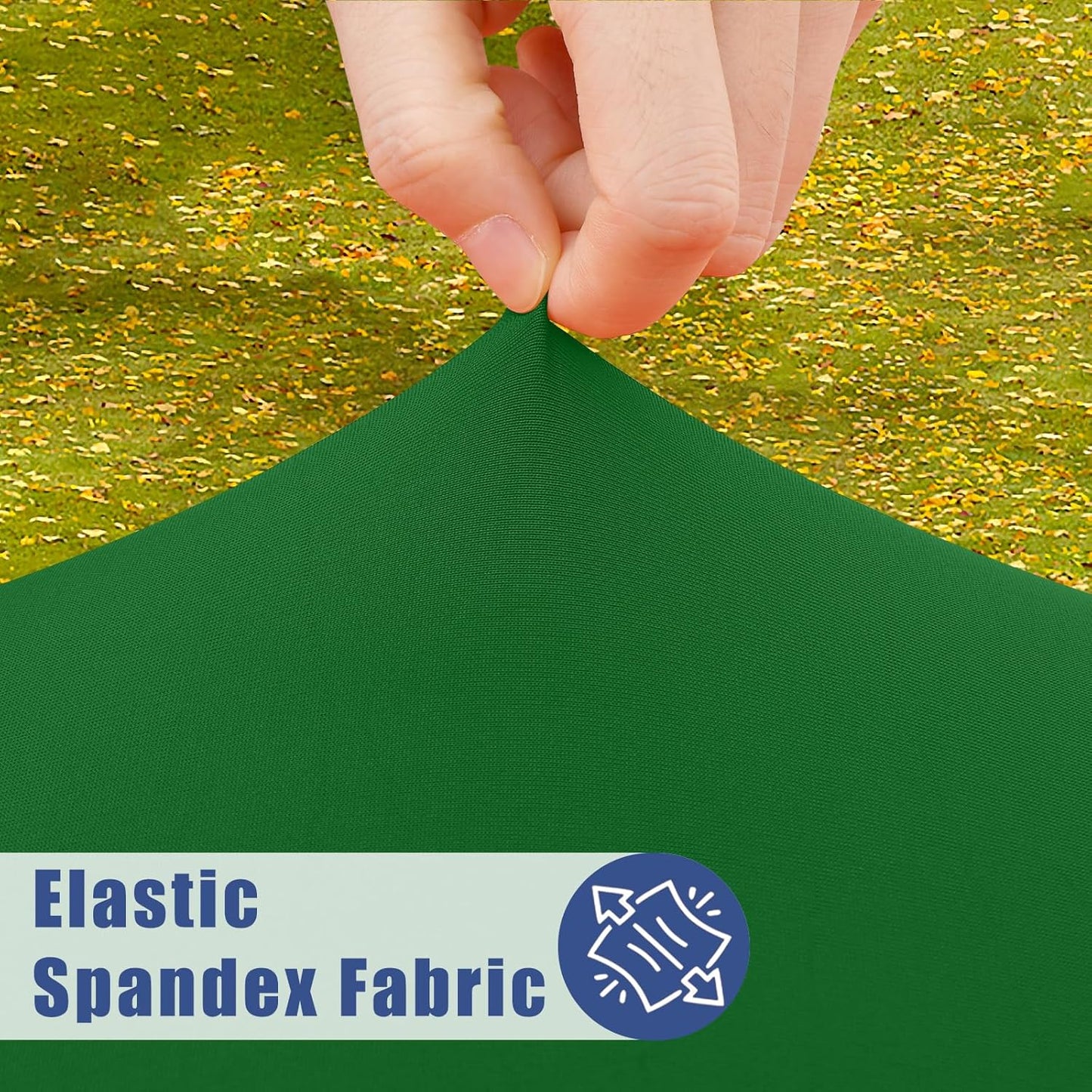 Spandex 4 Foot Rectangle Table Cloth 2 Pack, Elastic Fitted Tablecloths for Picnic, Stretch Washable Patio Table Cover for Outdoor, Camping, Banquet and Parties (Emerald Green, 30"x48")