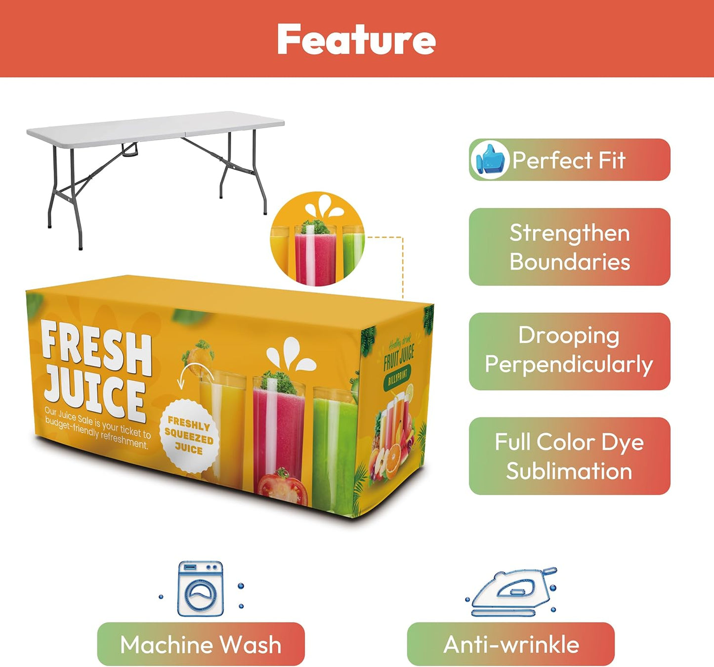 Custom Table Cloth with Business Logo 4FT 5FT 6FT 8FT Custom Table Runner for Tradeshow Events Birthday Wedding Anniversary Personalized Fitted Table Cover (Rectangle 4FT)