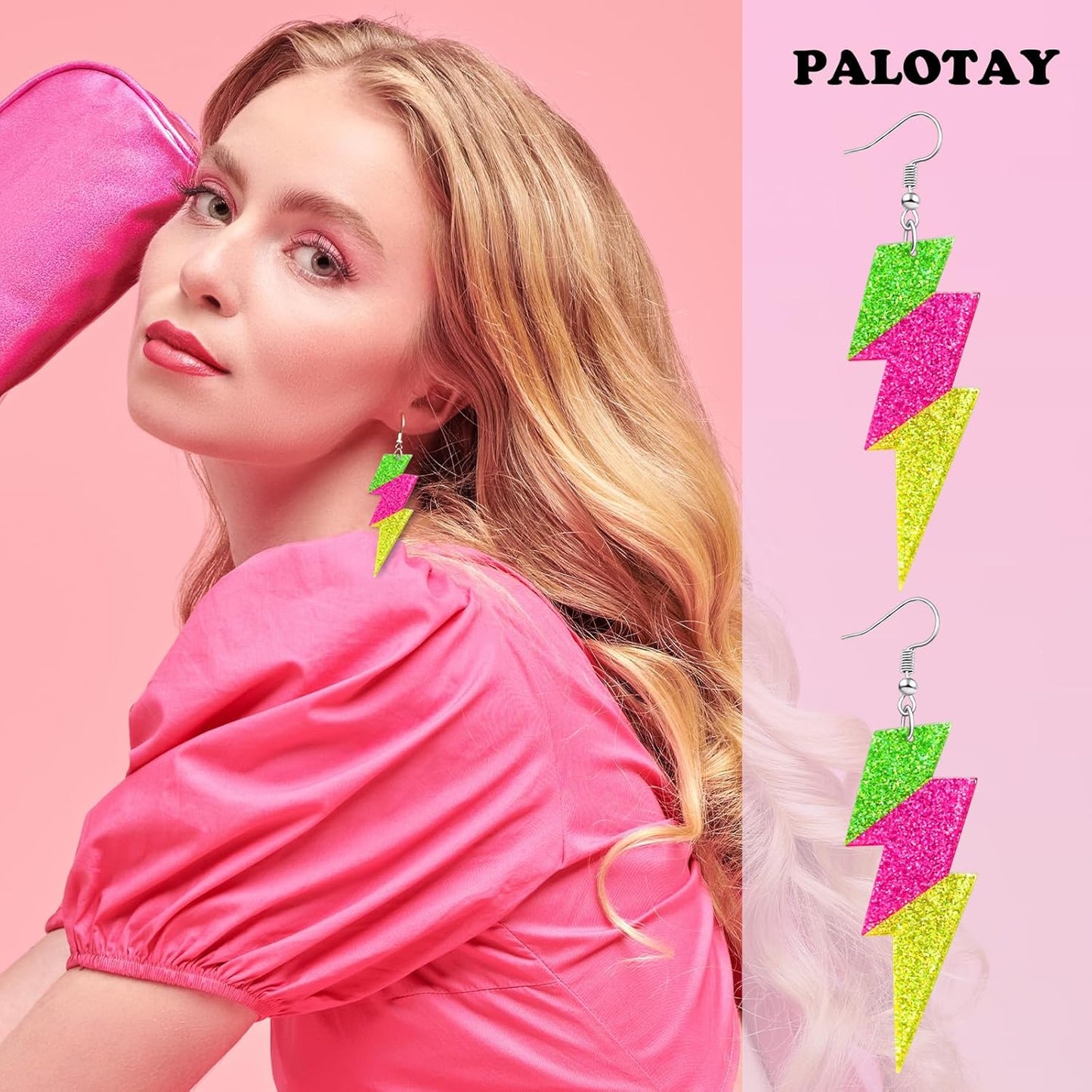 80s 90s Retro Cassette Tape Neon Earrings for Women Acrylic Radio Earring Set for 80s 90s Accessories Cosplay Party Jewelry Gifts