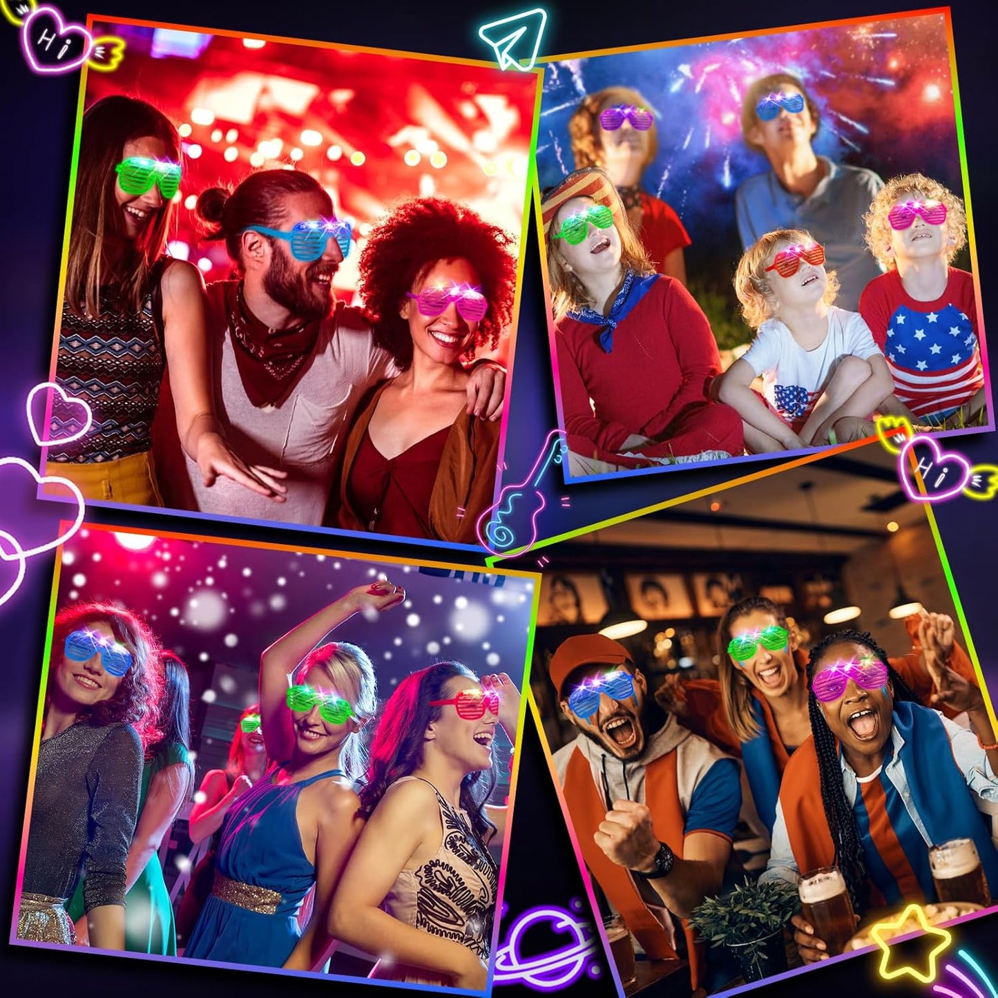 180 PCS Light Up Glasses, Glow In The Dark Party Supplies, LED Glasses, Neon Flashing Glasses Bulk for Kids and Adults, Glow Glasses for Glow Party, Wedding, Birthday, Halloween, Rave Carnival