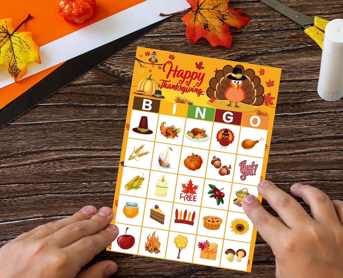 BAYLAY Thanksgiving Bingo Game- 24 Players Bingo Crads for School Classroom Family Birthday Party Activities