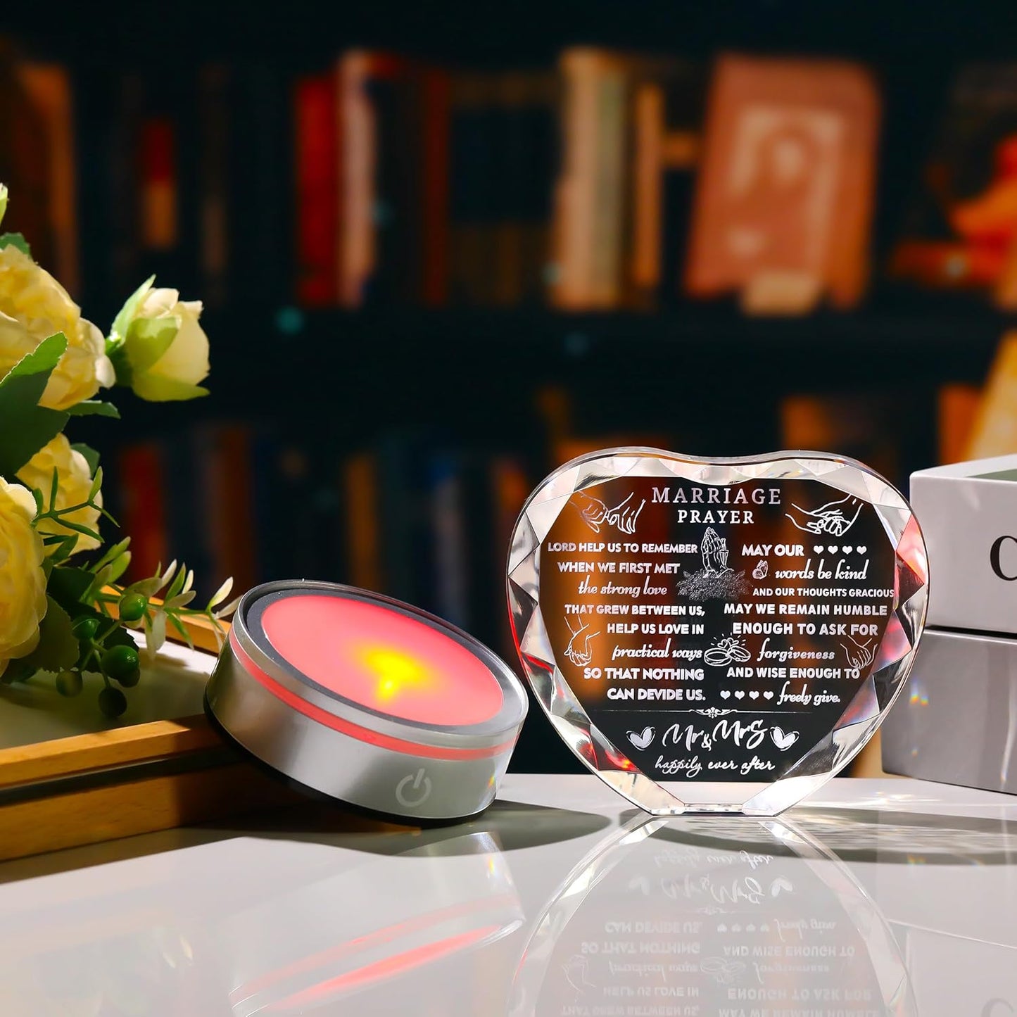 Wedding Gifts for Couples Unique 2025 - Happy Anniversary Marriage Gift Crystal Keepsake - Engagement Gifts Bridal Shower Gifts for Bride and Groom Engagement Newlywed Mr And Mrs Gifts