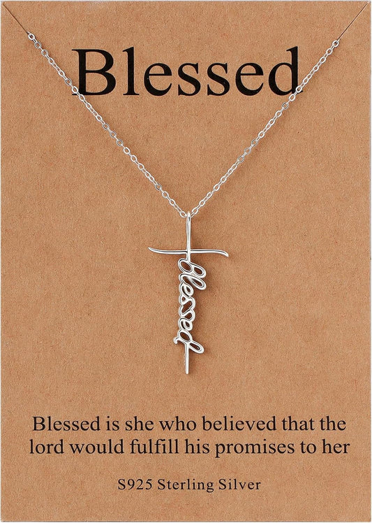 Lcherry Faith Cross Pendant Necklace for Women Religious Christian Jewelry Mother's Day Gifts for Women