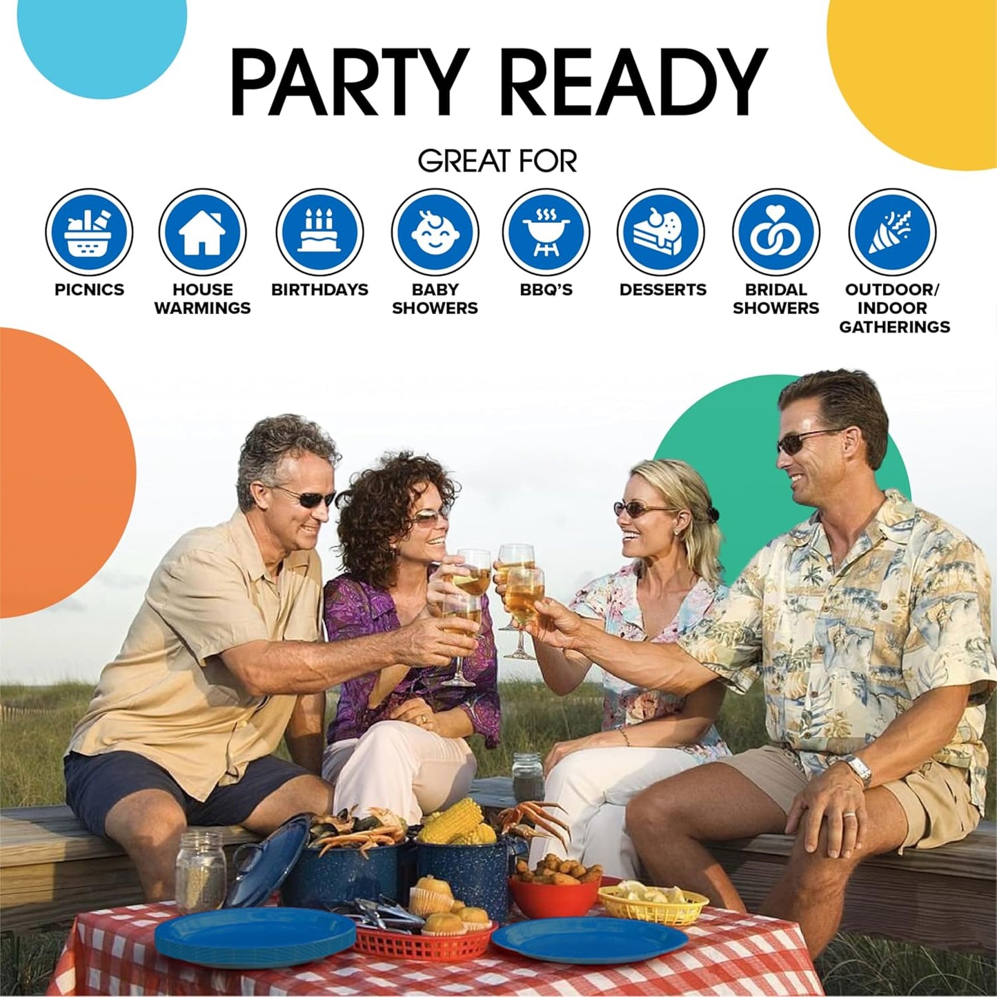 Exquisite Dark Blue Paper Plates Disposable Heavy Duty 10 Inch Dark Blue Disposable Plates For Party 100 Pcs Heavy Duty Paper Plate 350 GSM, Birthday Party Supplies Plate Set