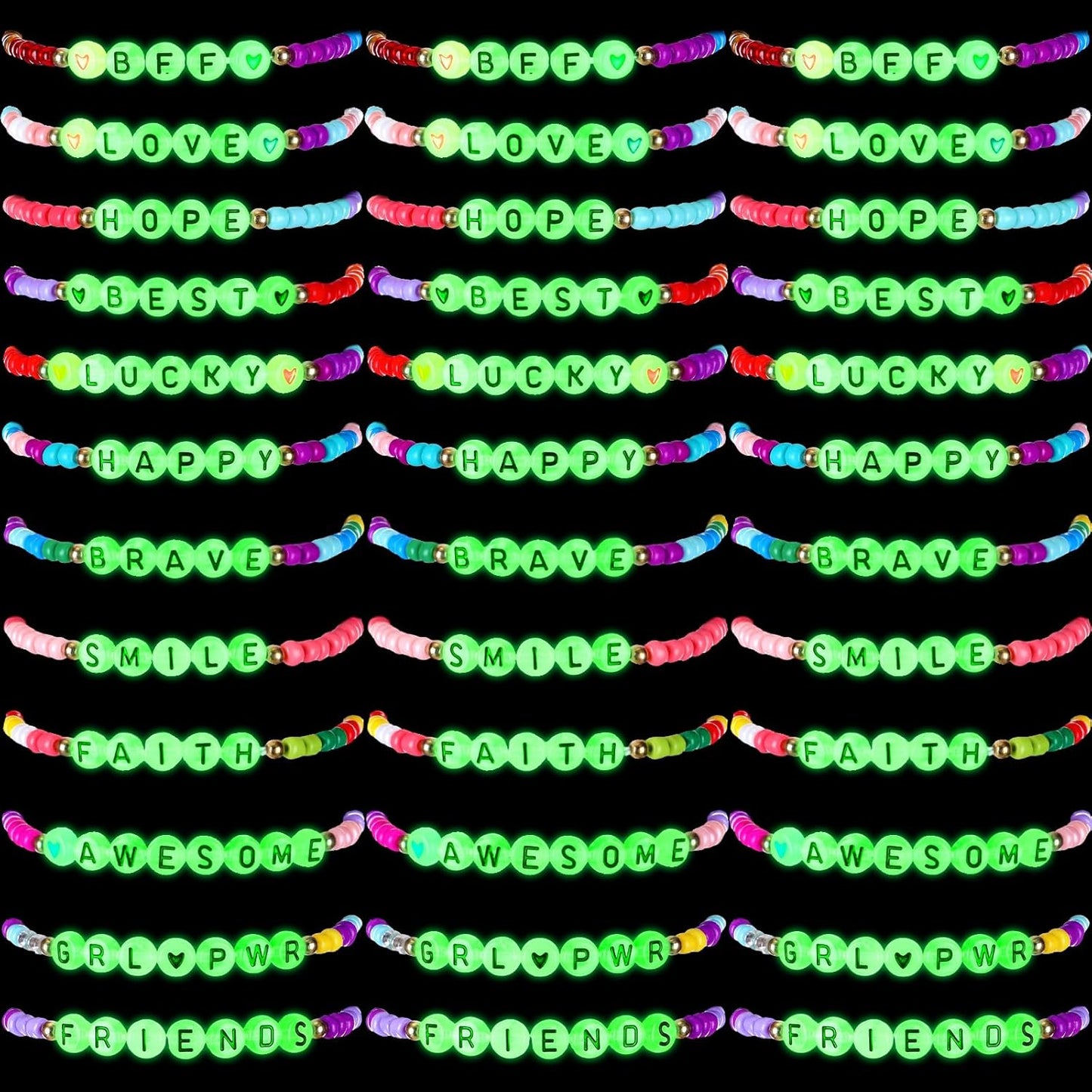 Cunno 36 Pcs Kids Friendship Bracelets for Girls Women Beads Bracelets Surfer Stretch Beaded Cute Colorful jewelry for Birthday Goodie Bag Stuffers Fillers School Gifts Party Favors(Delicate Style)