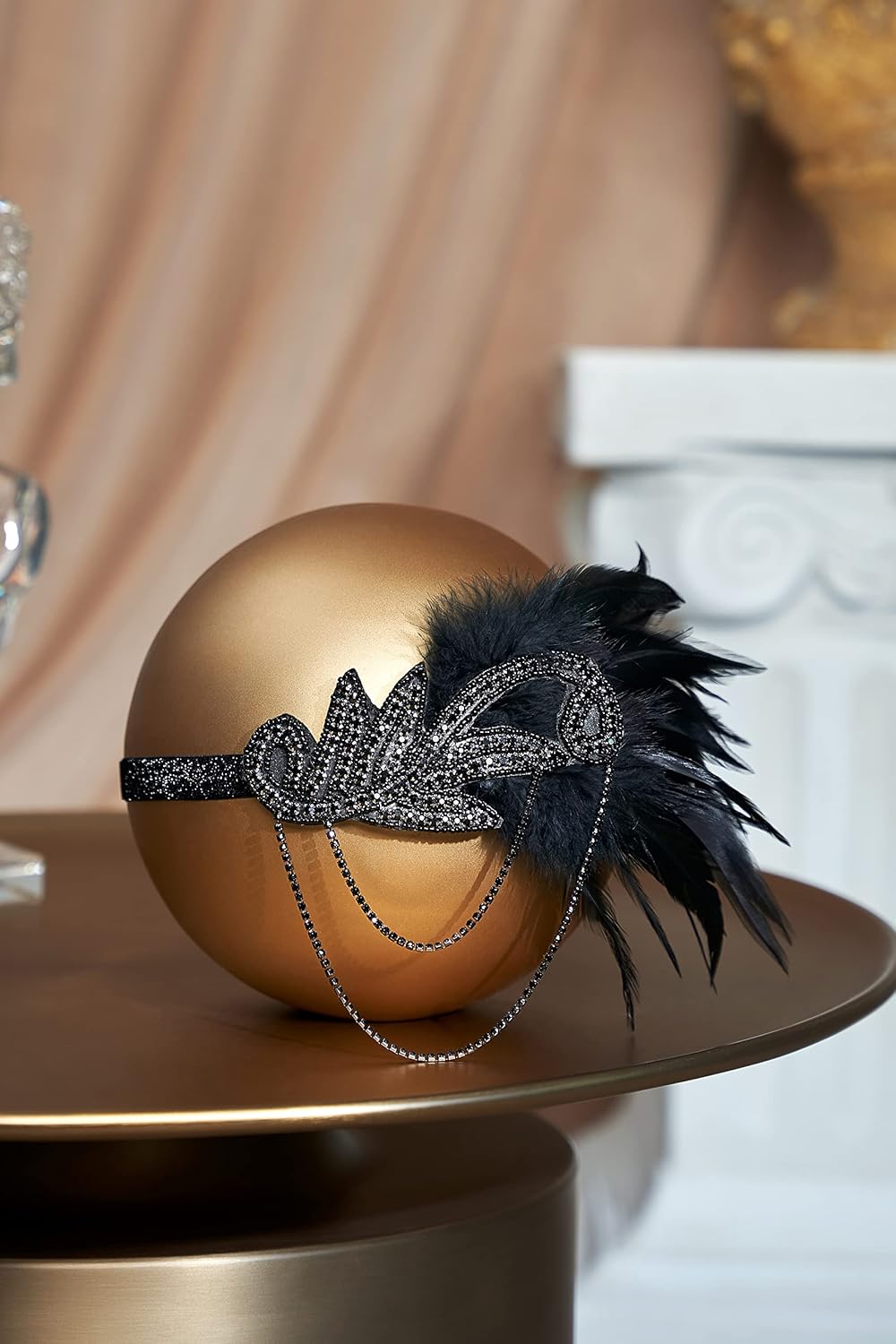 BABEYOND 1920s Flapper Headband Roaring 20s Great Gatsby Feather Headpiece