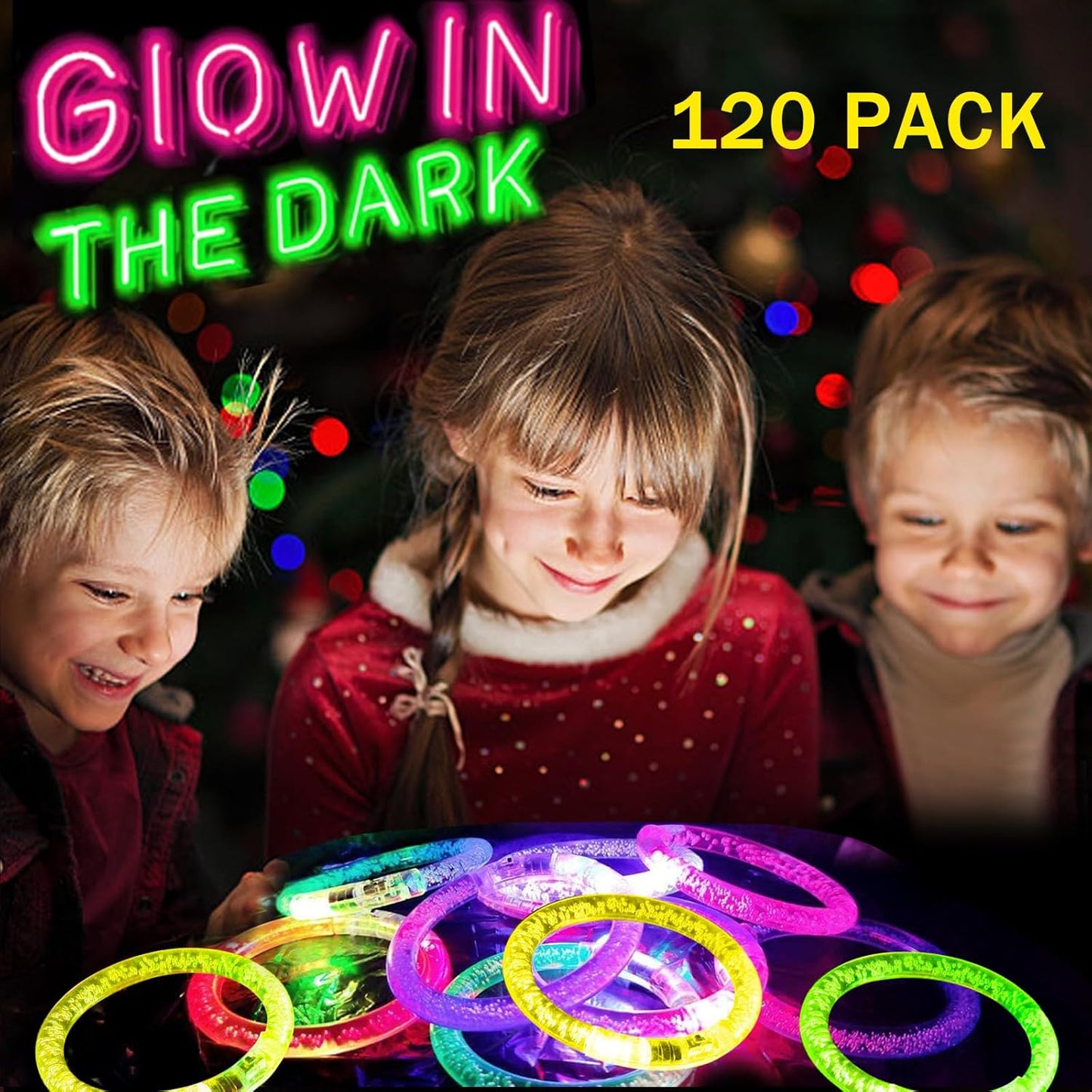 40 PCS Led Glow Sticks Bracelets Glow In the Dark Party Supplies, Light Up Bracelets for Kids Adults, Party Favors for Christmas, Halloween, New Year Party Light Up Toys Gifts (40)