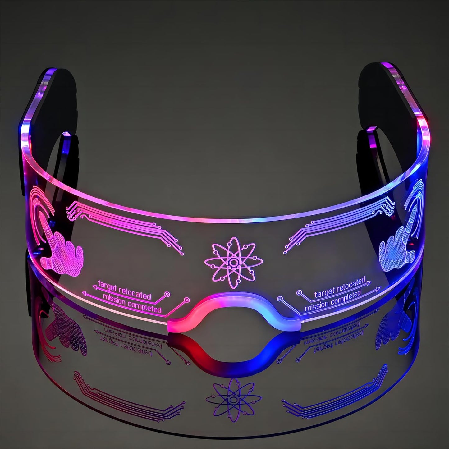 Led Light Up Glasses For Party LED Glass For Kids Adult Futuristic Sunglasses Multi Color Cosplay Costumes Neon Accessories,Gifts (Future Glasses)