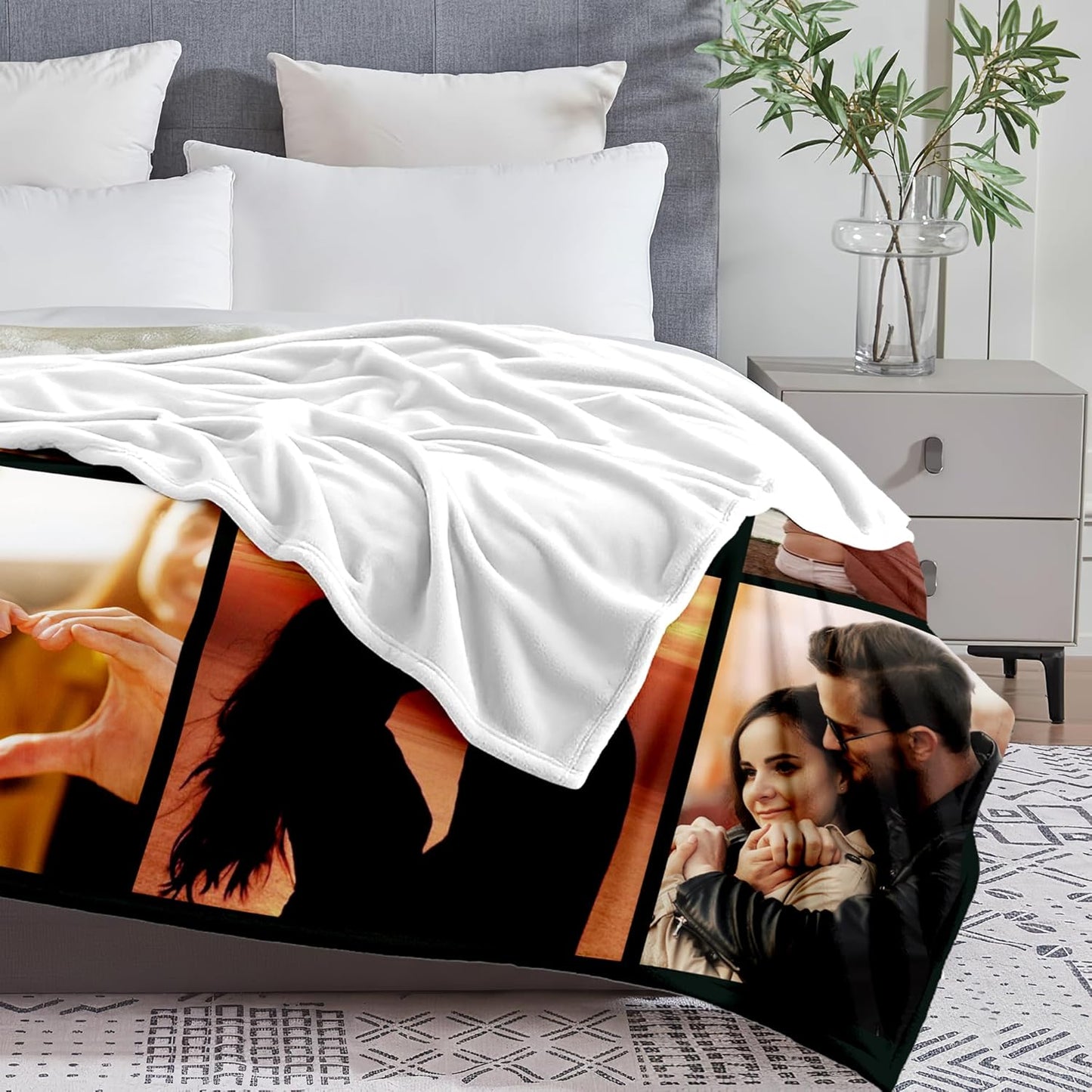 Yofair Ships Next Day, Custom Blanket with Picture Anniversary Wedding Gifts for Women Men Personalized Photo Blankets I Love You Couple Gift for Boyfriend Girlfriend Wife Husband