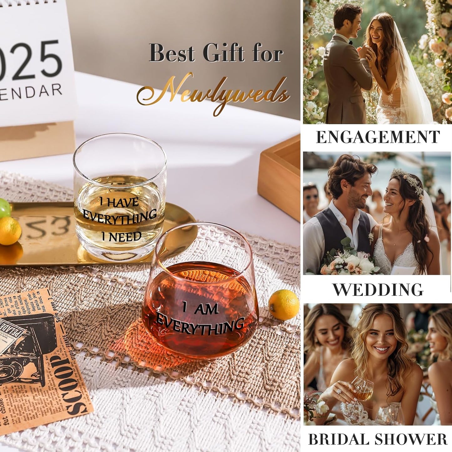 I Have Everything I Need I Am Everything Drinking Set of 2, Wedding Gifts for Couples, Bridal Shower Gifts, Mr and Mrs Gift, Anniversary, Engagement Couple Drinking Glass for Him Her