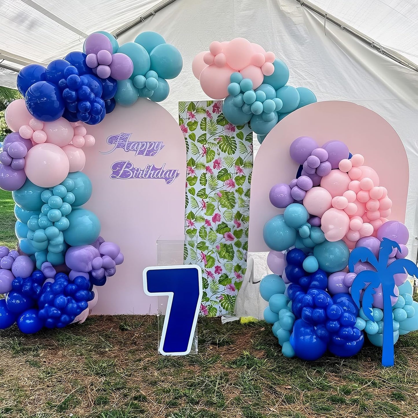 Blue Purple Balloons 60 Pcs 12 Inch Pink Light Purple Peacock Blue Latex Party Balloons for Kid Cartoon Theme Birthday Baby Shower Party Decorations Supplies