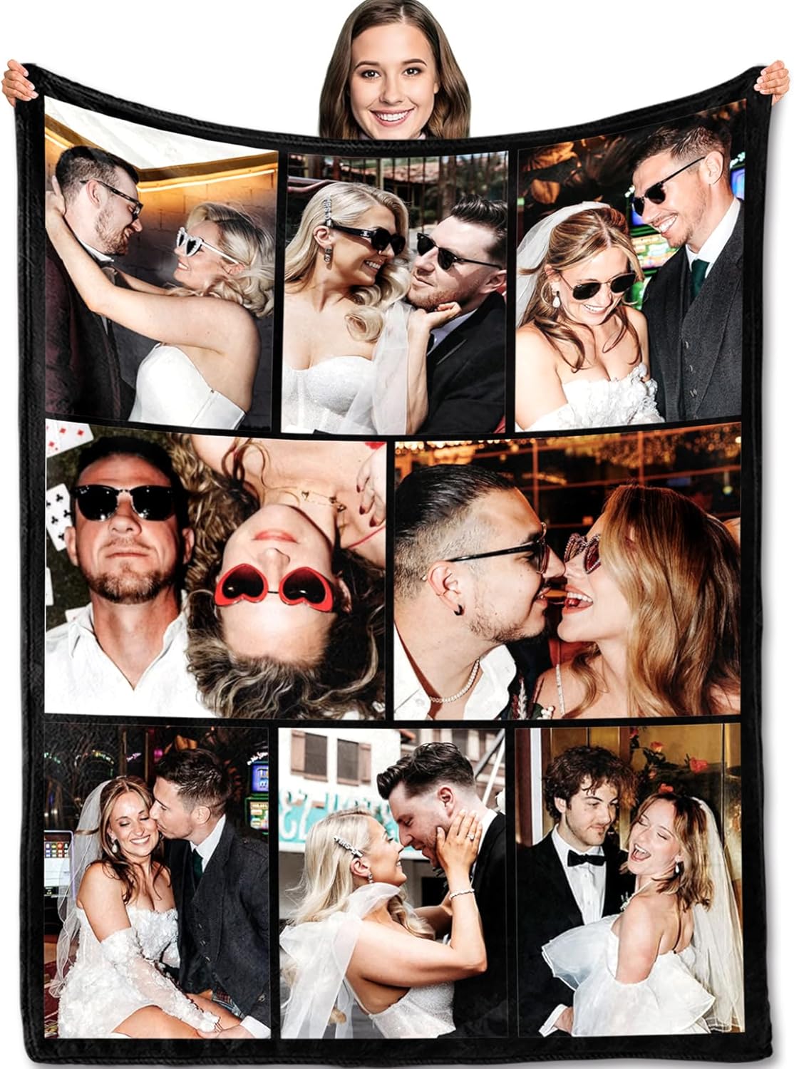 Yofair Ships Next Day, Custom Blanket with Picture Anniversary Wedding Gifts for Women Men Personalized Photo Blankets I Love You Couple Gift for Boyfriend Girlfriend Wife Husband