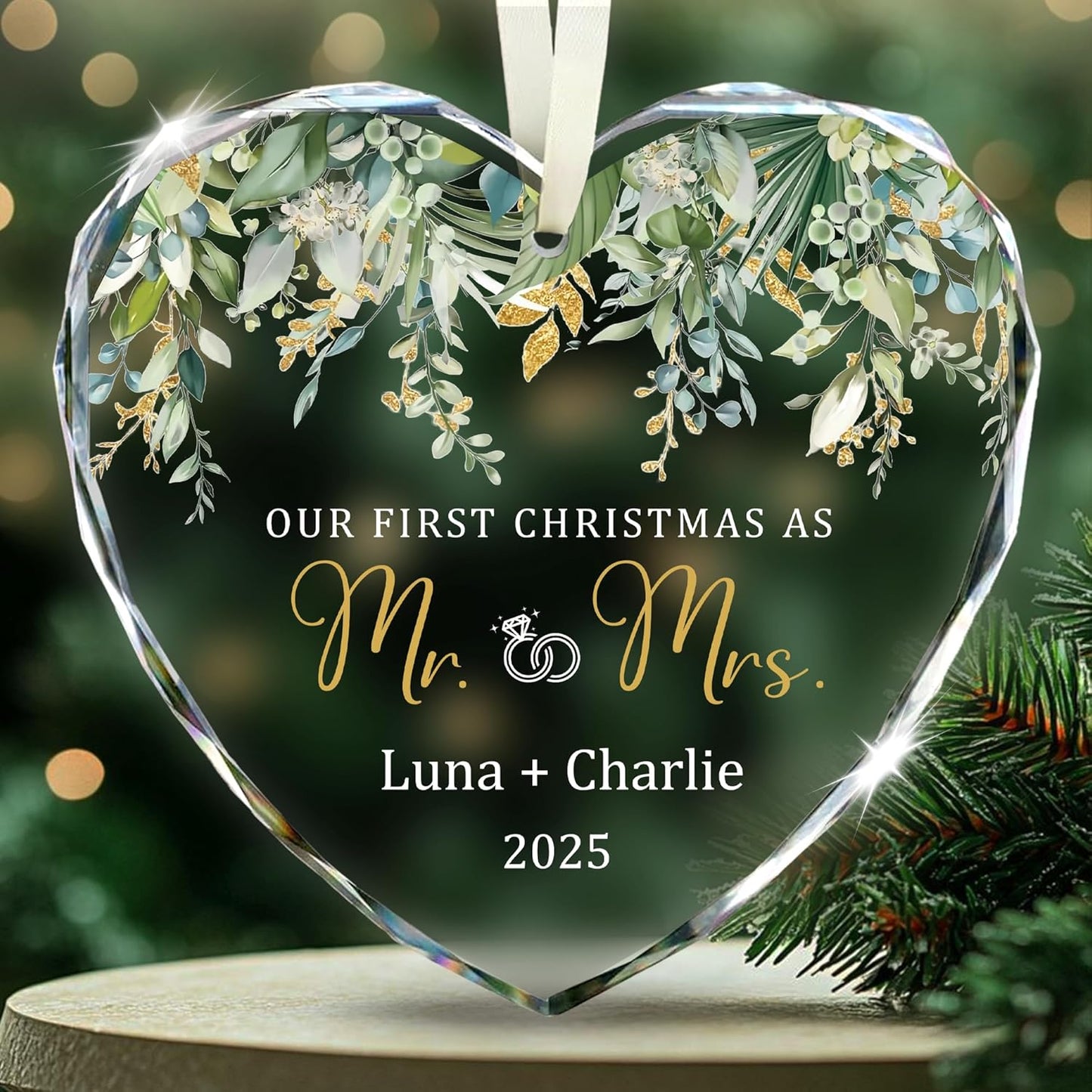 Personalized The Year We Became Mr. & Mrs. 2025 Ornament – First Christmas Married Ornaments – Wedding Ornament 2025 Gift for Couples – Just Married Ornaments Gifts for Newlyweds