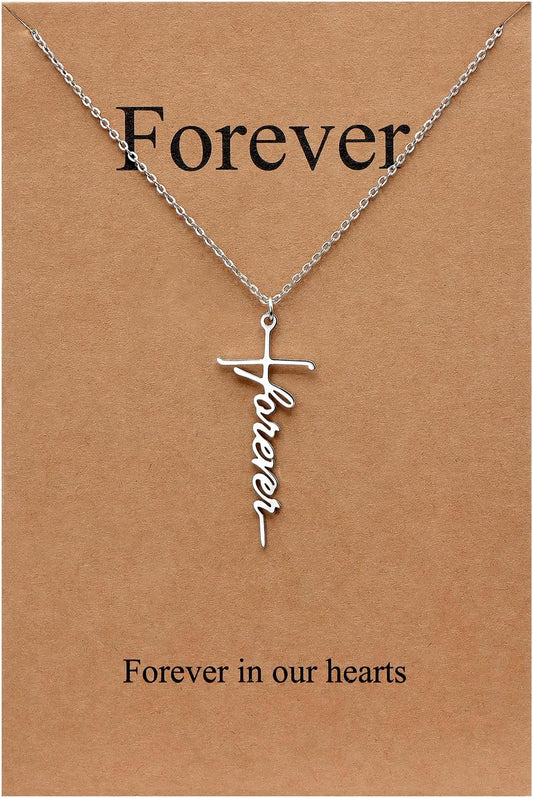 Lcherry Faith Cross Pendant Necklace for Women Religious Christian Jewelry Mother's Day Gifts for Women