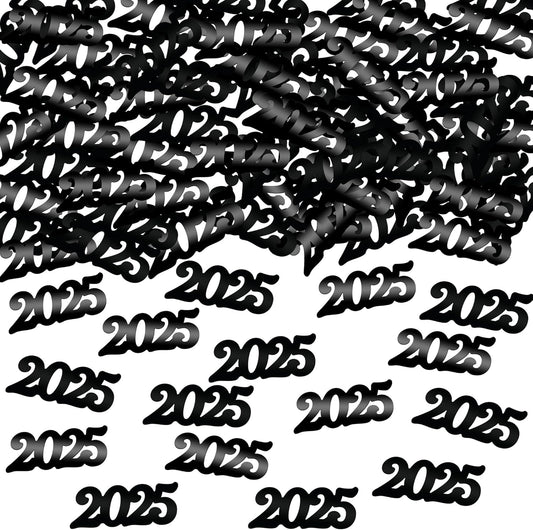 KatchOn, Shiny Black Grad Confetti 2025 - Pack of 500 | Graduation Confetti Class of 2025 Decorations | Graduation Decorations 2025 | Prom Decorations 2025
