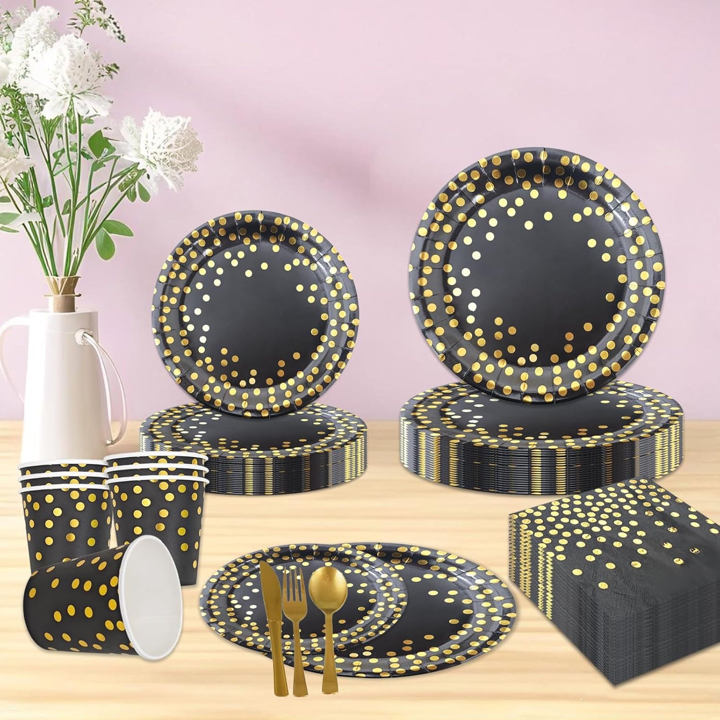 175pcs Elegant Disposable Dinnerware For 25 Guests