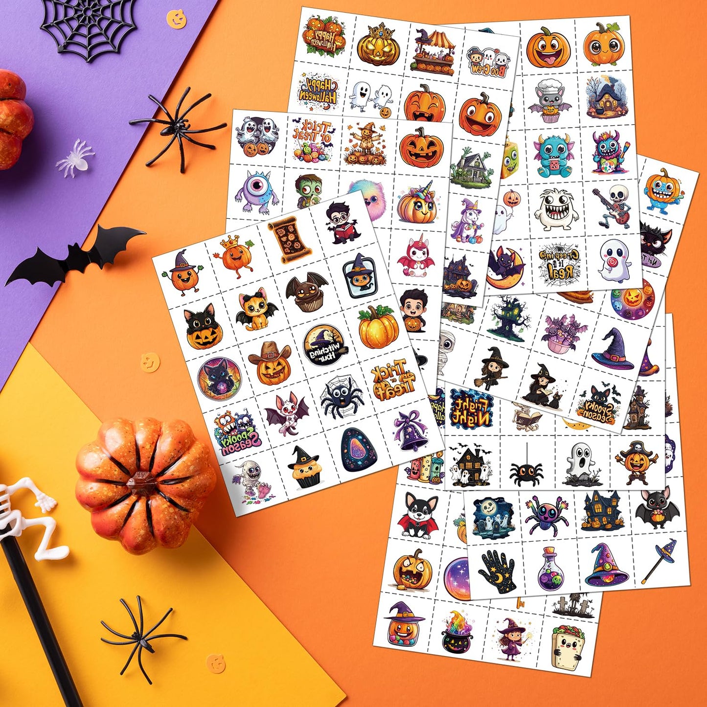 JCFIRE Halloween Temporary Tattoos for Kids, 160 Styles Halloween Party Favors, Treat or Trick Supplies, Crafts for Goodie Bag Stuffers, Birthday Party Decorations Accessories, Games, Toys, Gifts