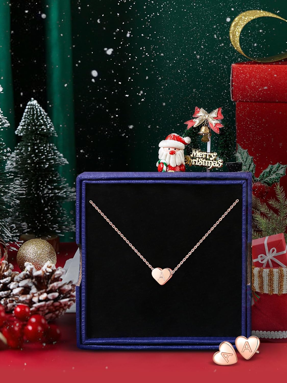 Turandoss Tiny Heart Initial Necklaces for Girls - 14K Rose Gold Filled Heart Pendant Handmade Dainty Heart Letter Initial Necklaces for Teen Girls Jewelry Gifts