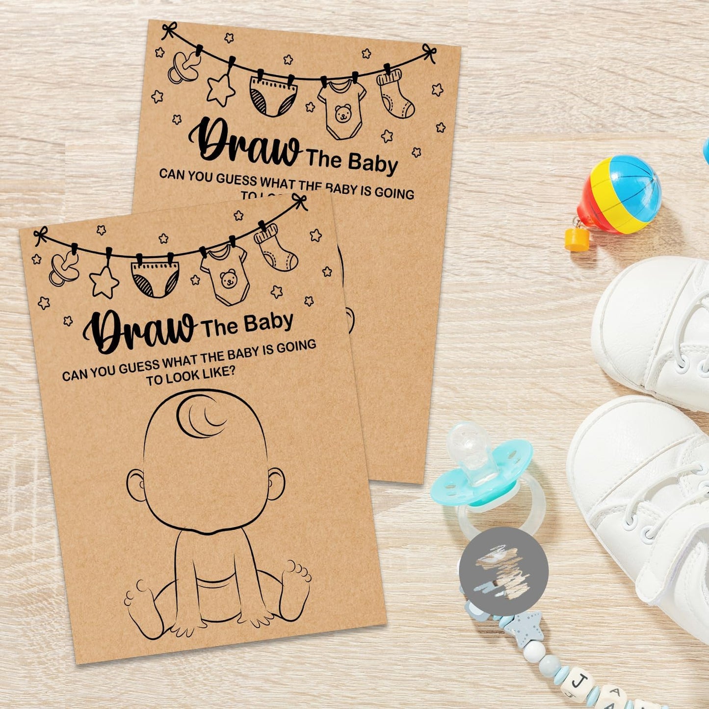 Kraft Baby Shower Game - Draw The Baby Cards, 30 Game Cards Included