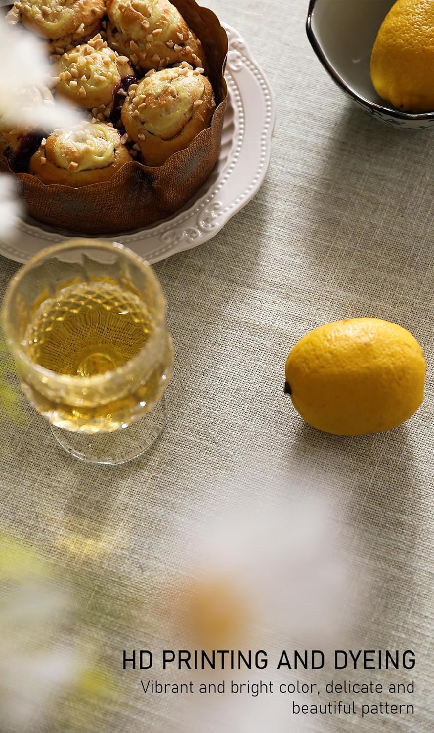 ISAENNE Designer Vintage Linen Elegant Table Cloth Rectangle,Chinoiserie Floral Tablecloth,Durable Decor Tablecloths for Dining Thanksgiving Kitchen Christmas Party,55"*87"-Segerman B