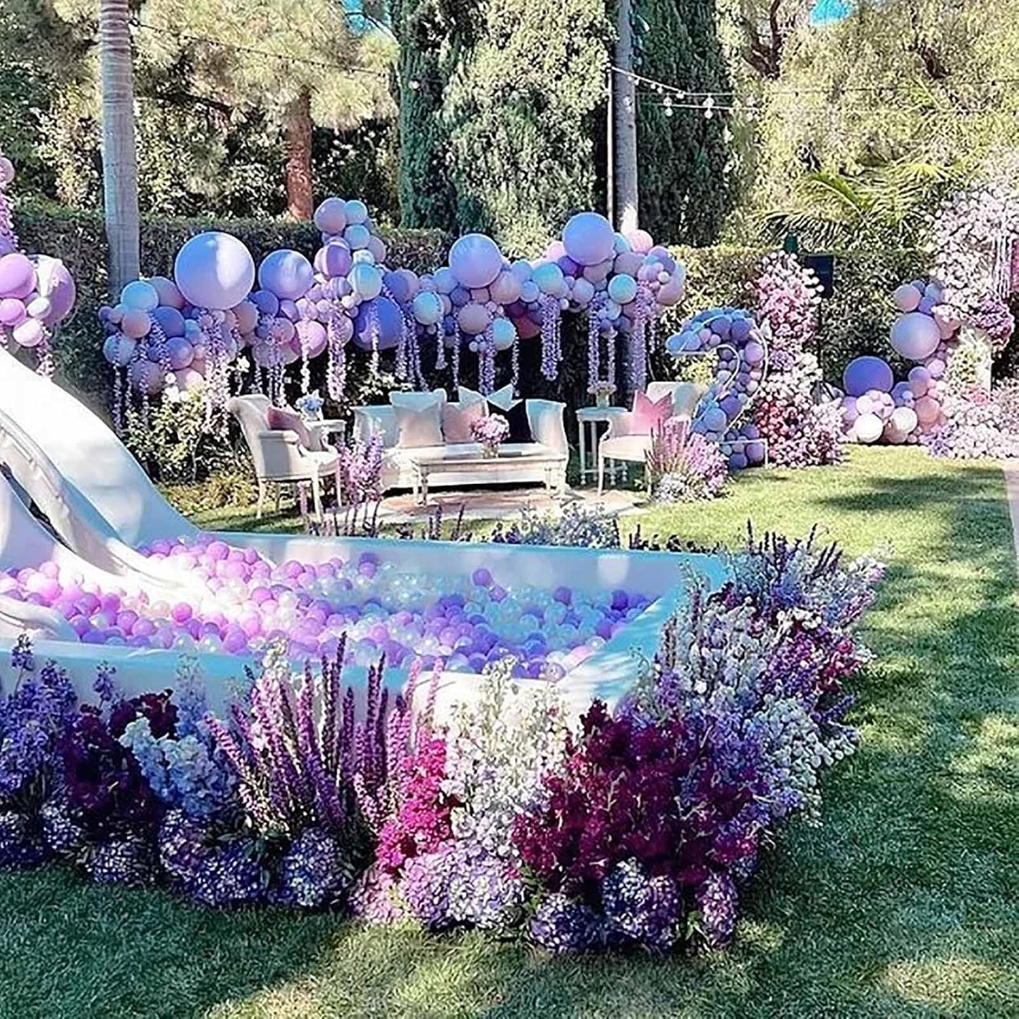 KALOR 12 Inch Light Purple Balloons, 50 Pcs Latex Helium Balloons for Kid's Birthday Party, Baby Shower, Wedding, Graduate Party Decorations