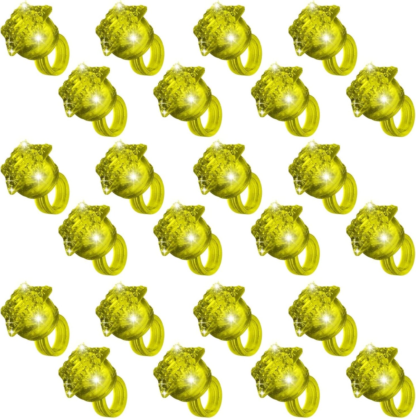 24 Pack Light Up Star Rings Glow in the Dark Party Flashing LED Jelly Finger Rings for July 4th,Halloween,Christmas,Concert,Goodie Bag Fillers,Raves