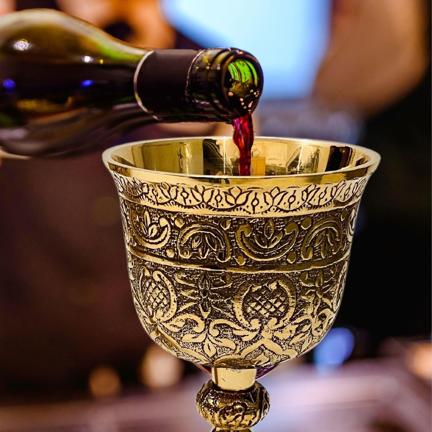 ALADEAN Vintage Chalice Goblet | 1x Royal Wine Cups of King Arthur - Renaissance Medieval Goblet Gifts, Wedding Anniversary Ceremonial Drinkware Pack of 1pc (King Chalice)