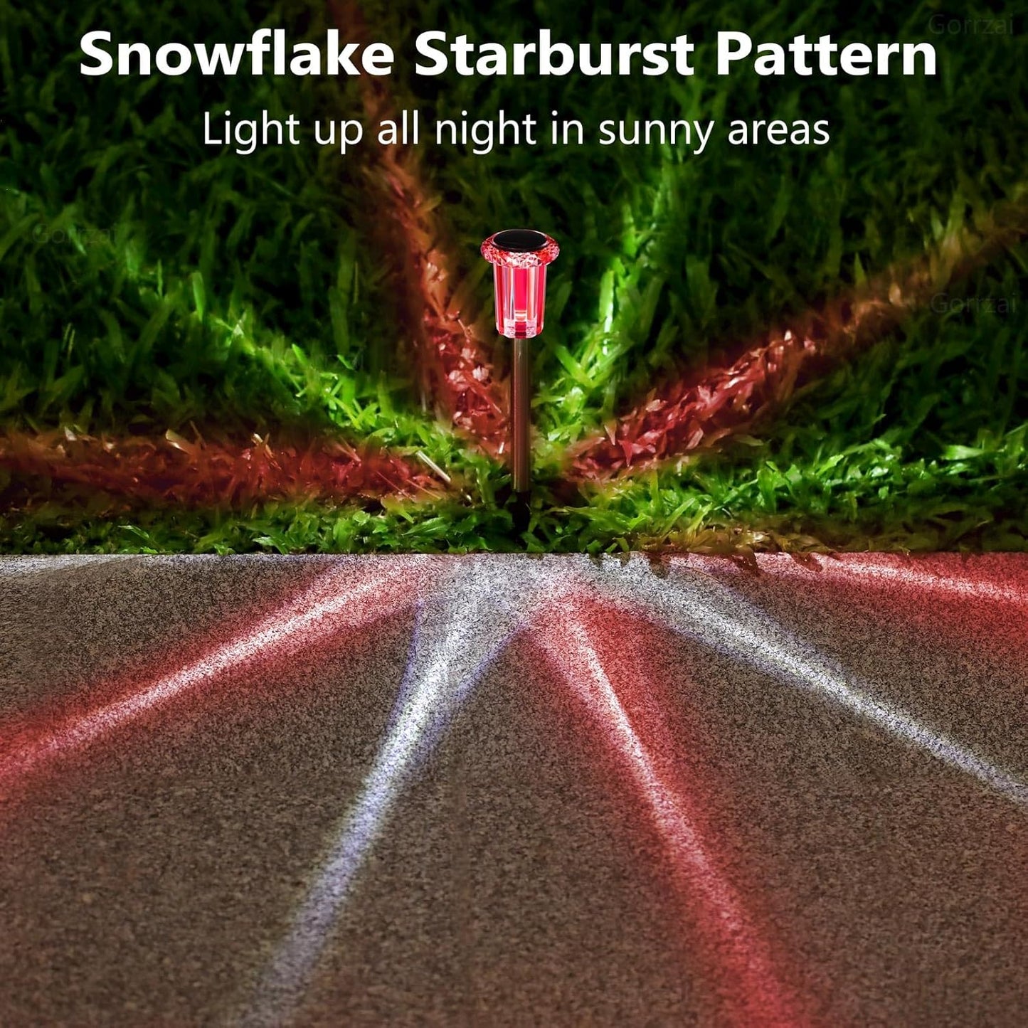 Solar Christmas Lights Outdoor Decorations 10 Pack Candy Color LED Stainless Steel Stake for Pathway Yard Garden Landscape Walkway Lighting Solar Powered Outside Holiday Decor (Red & White)