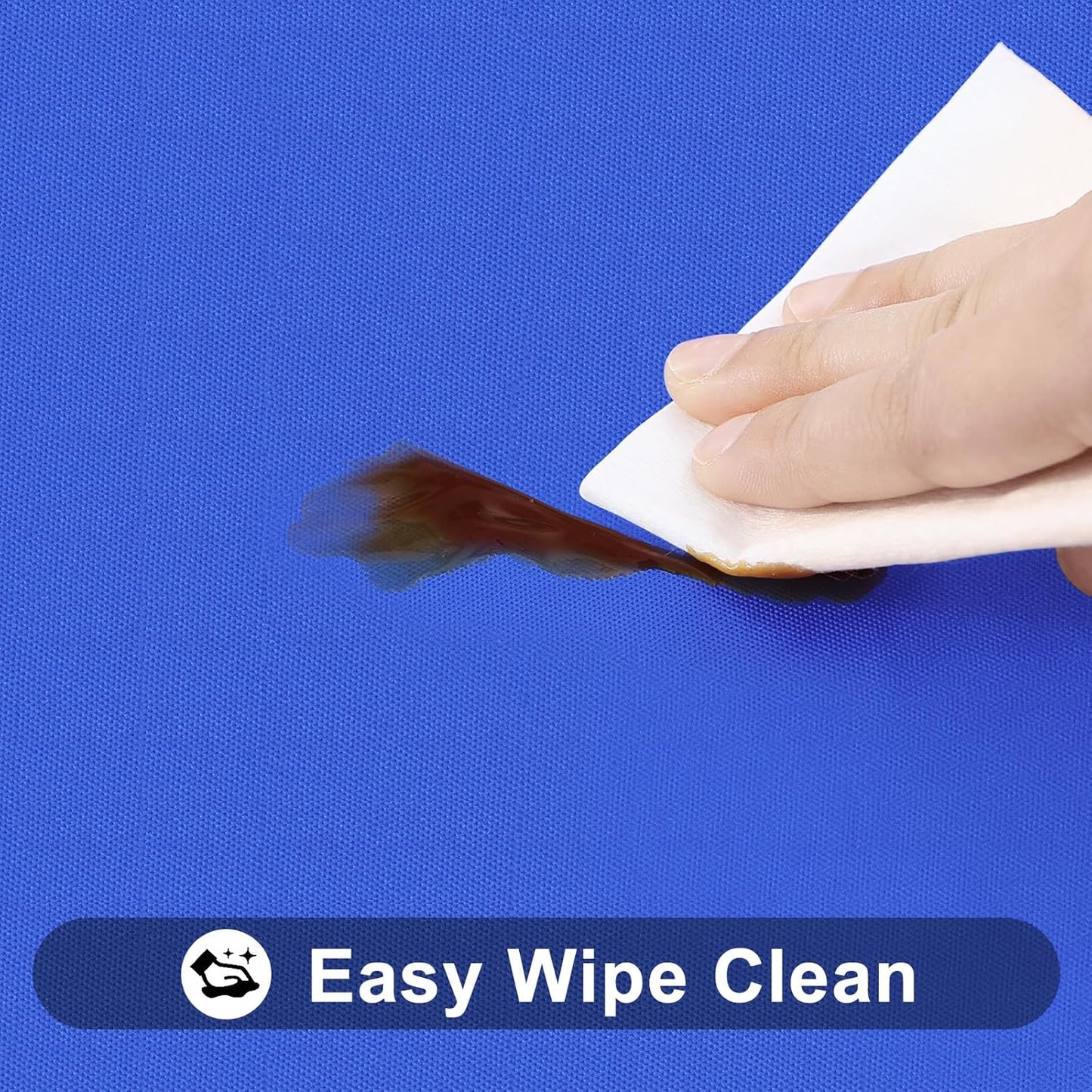 Smiry Rectangle Tablecloth, Elastic Fitted Flannel Backed Vinyl Tablecloths for 8ft Folding Tables, Waterproof Wipeable Table Covers for Indoor, Outdoor, Picnic and Camping (Blue, 30"x96")