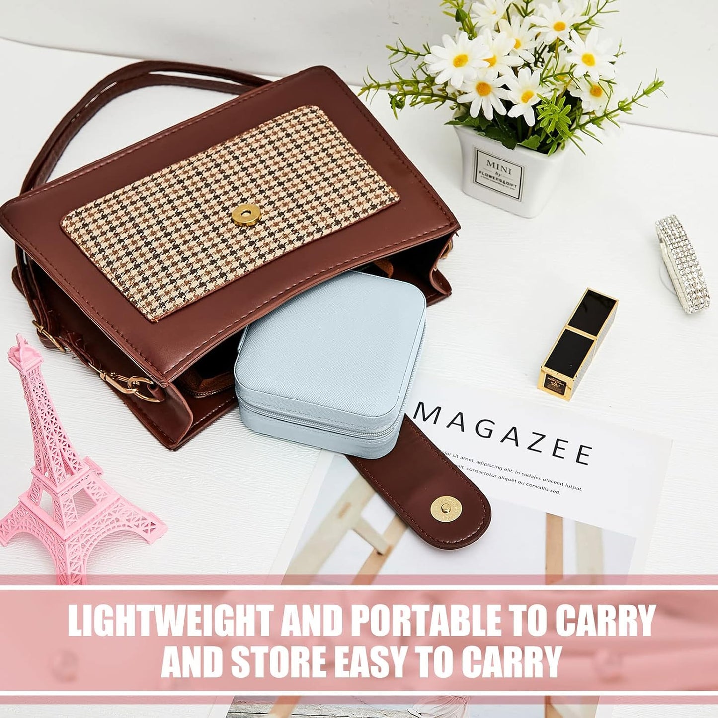 Taiyin 12 Pcs Travel Jewelry Case Bridesmaid Gift Boxes Bulk Travel Jewelry Case Small Jewels Organizer Mini Accessories Ornaments Storage for Women Girls Wedding Bridesmaids Gifts