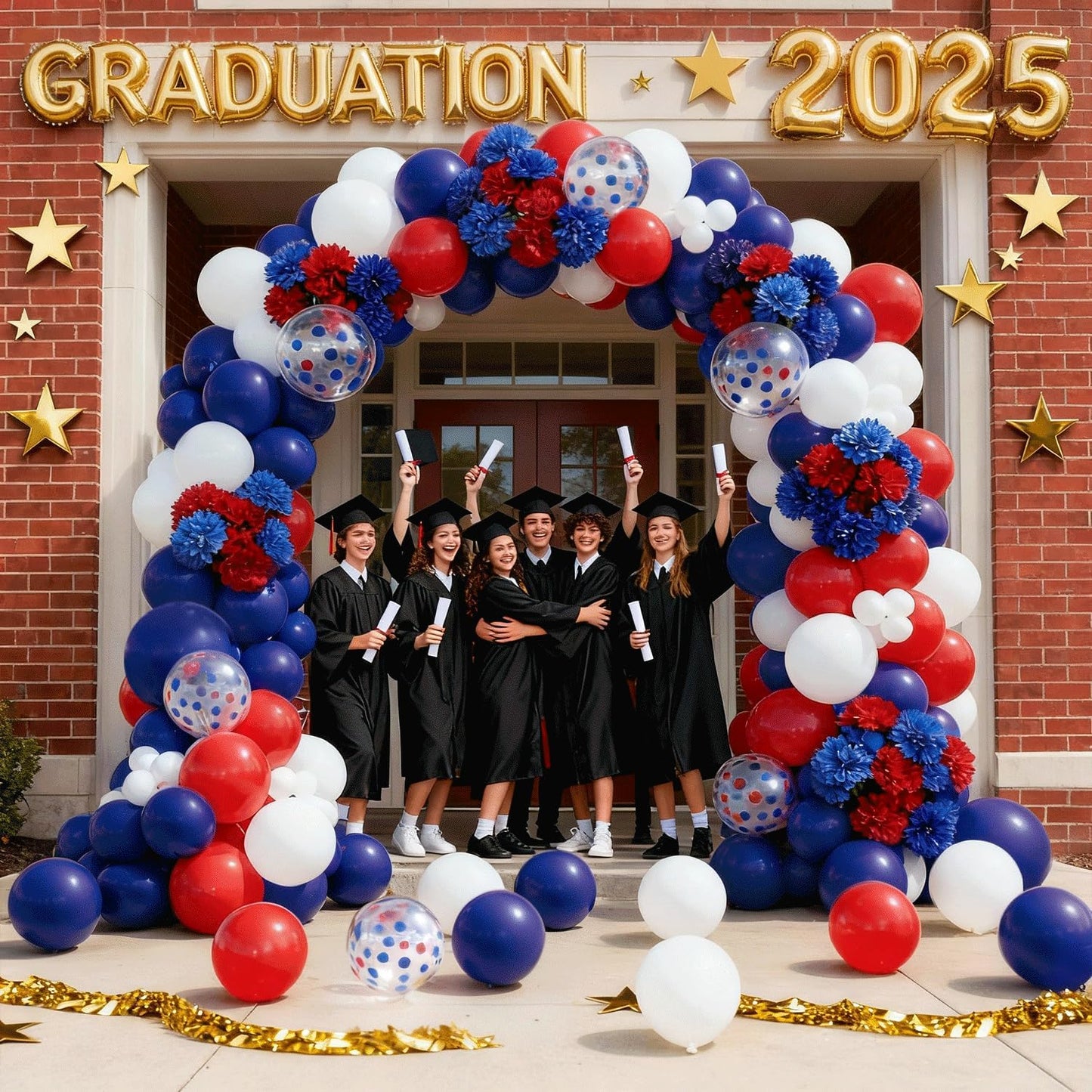 Red white and Blue Balloons,60pcs 12-Inch Navy Blue and Red and Blue Confetti Balloons Red and White Party Balloons Suitable for boys' Birthdays Graduations Independence Day and Party Decorations