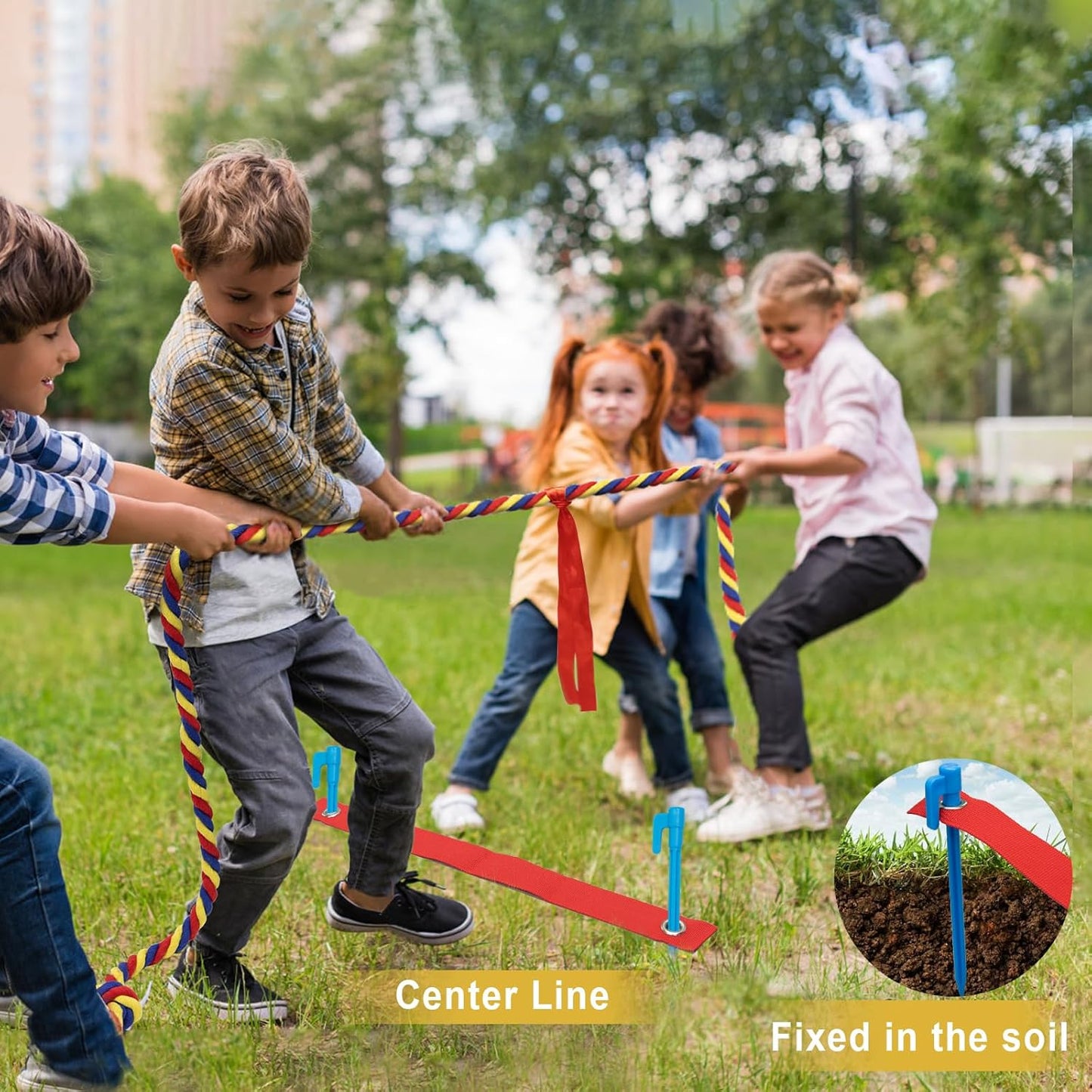Tug of War Rope for Kids and Adults, 20/40/60FT Tug a War Rope for Outdoor Games Field Day Family Reunion Party Games, Summer Outside Yard Backyard Lawn Picnic Games, Team Building Games
