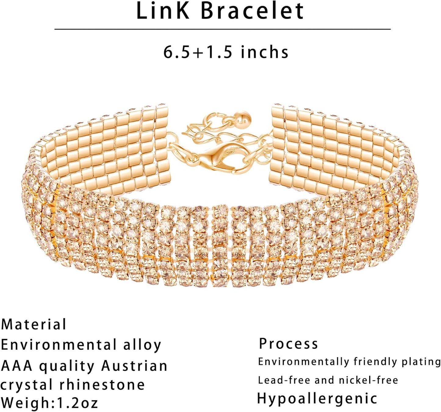 3/4 Pieces Women Jewelry Set Rhinestone Tiara Crown Necklace Bangle Bracelet Artificial Crystal Teardrop Dangle Earrings and Artificial Rhinestone Handbag for Wedding Party